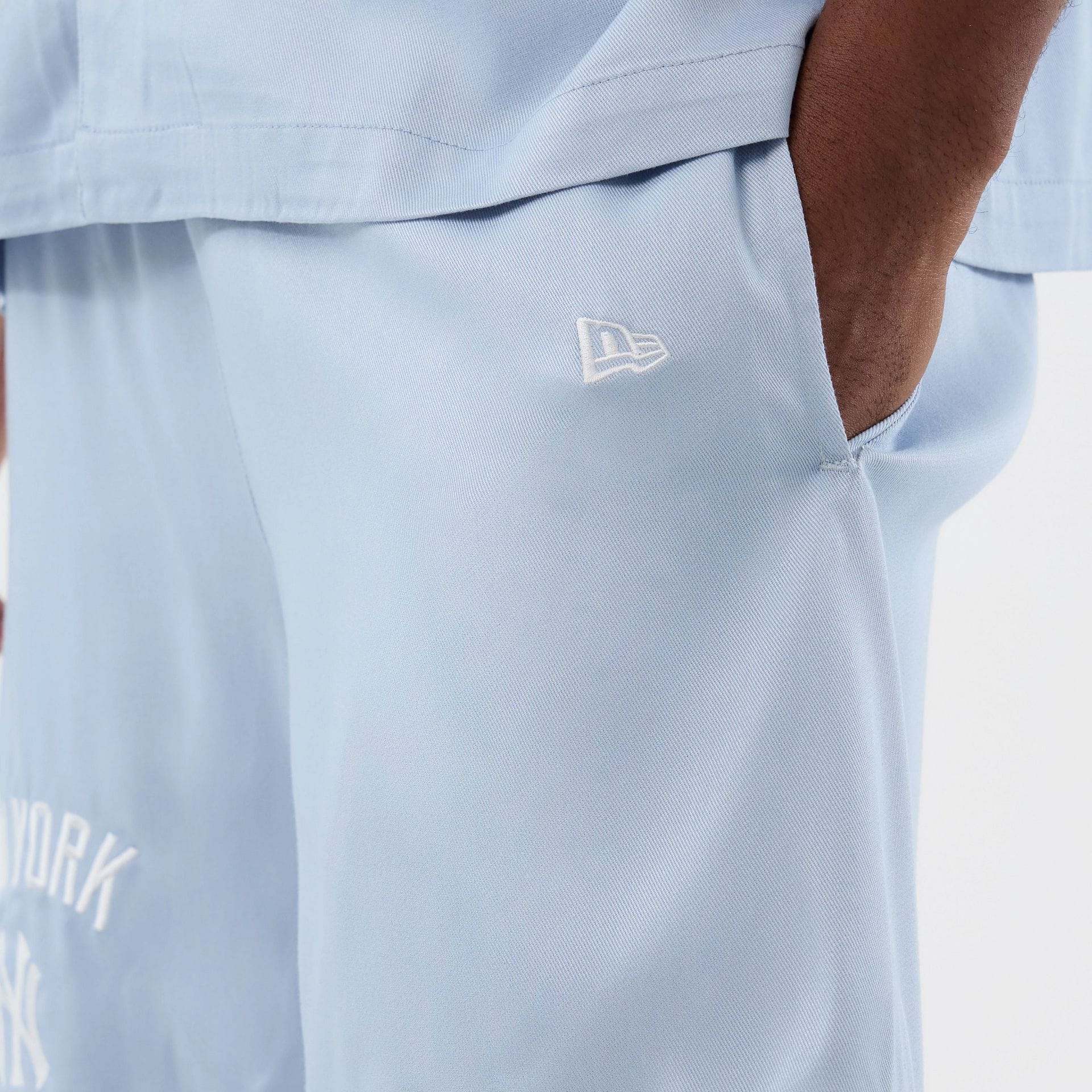 New York Yankees MLB Woven Pastel Blue Shorts - Image 5