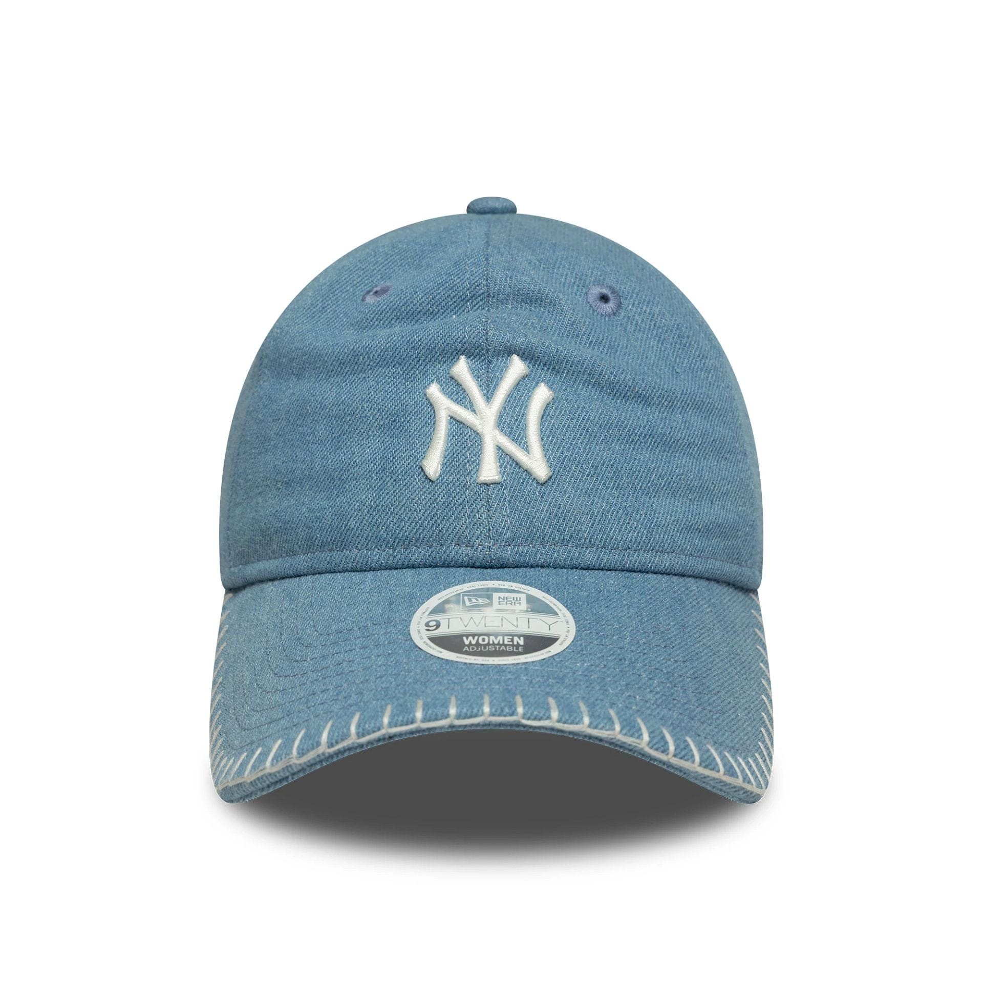 New York Yankees Womens MLB Denim Stitch Pastel Blue 9TWENTY Cap - Image 2