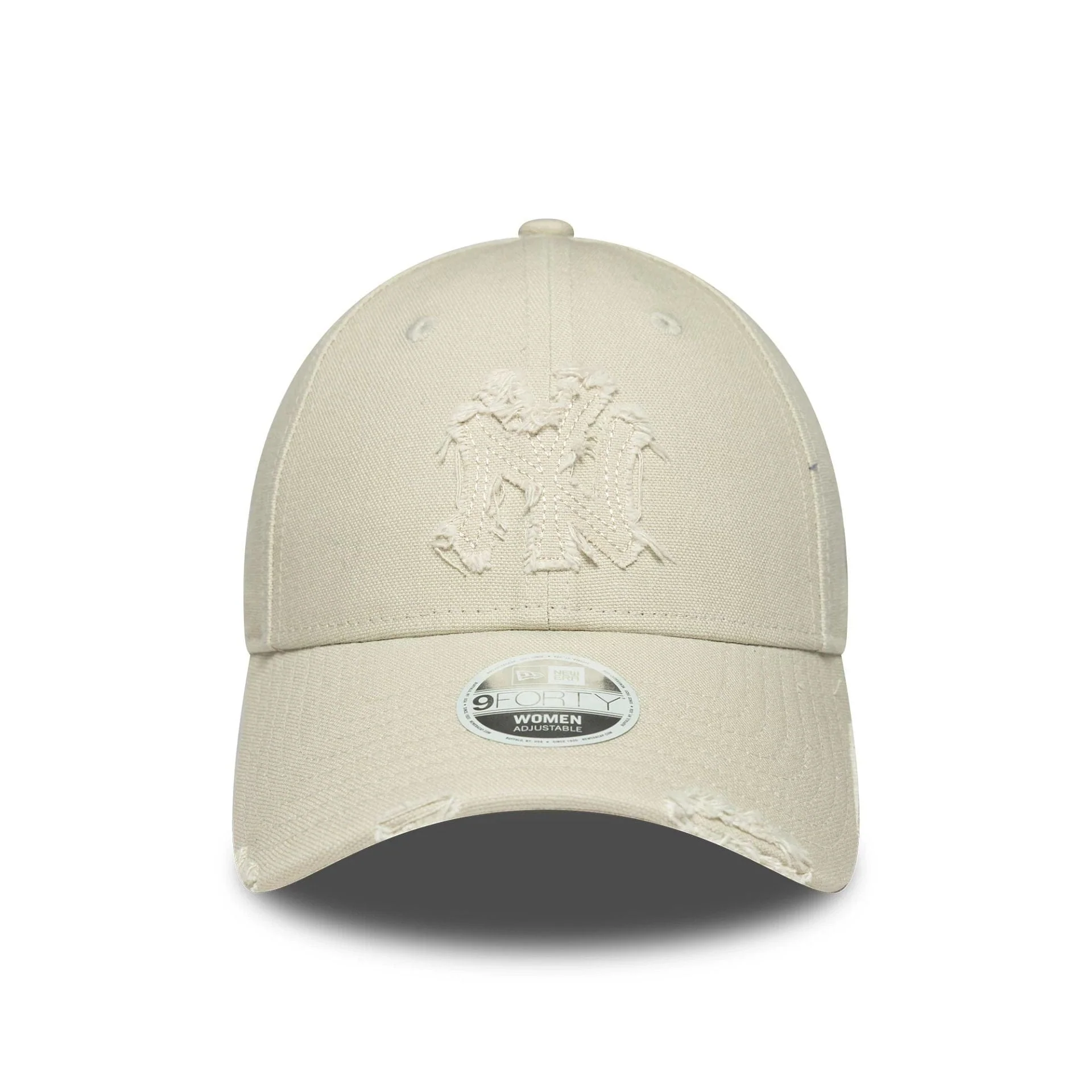 New York Yankees Womens MLB Distressed Cream 9FORTY Adjustable Cap - Image 2