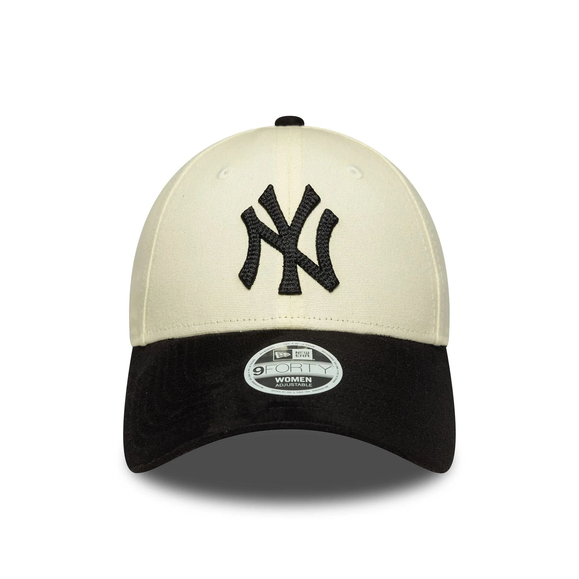 New York Yankees Womens MLB Faux Suede Light Beige 9FORTY Adjustable Cap - Image 2