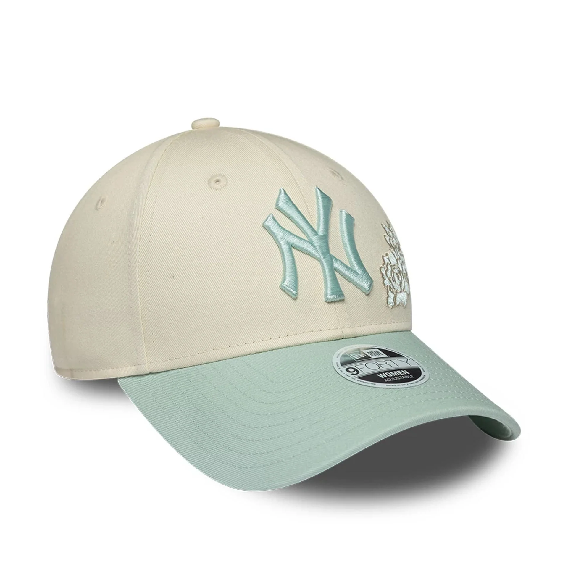 New York Yankees Womens MLB Floral Cream 9FORTY Adjustable Cap - Image 3