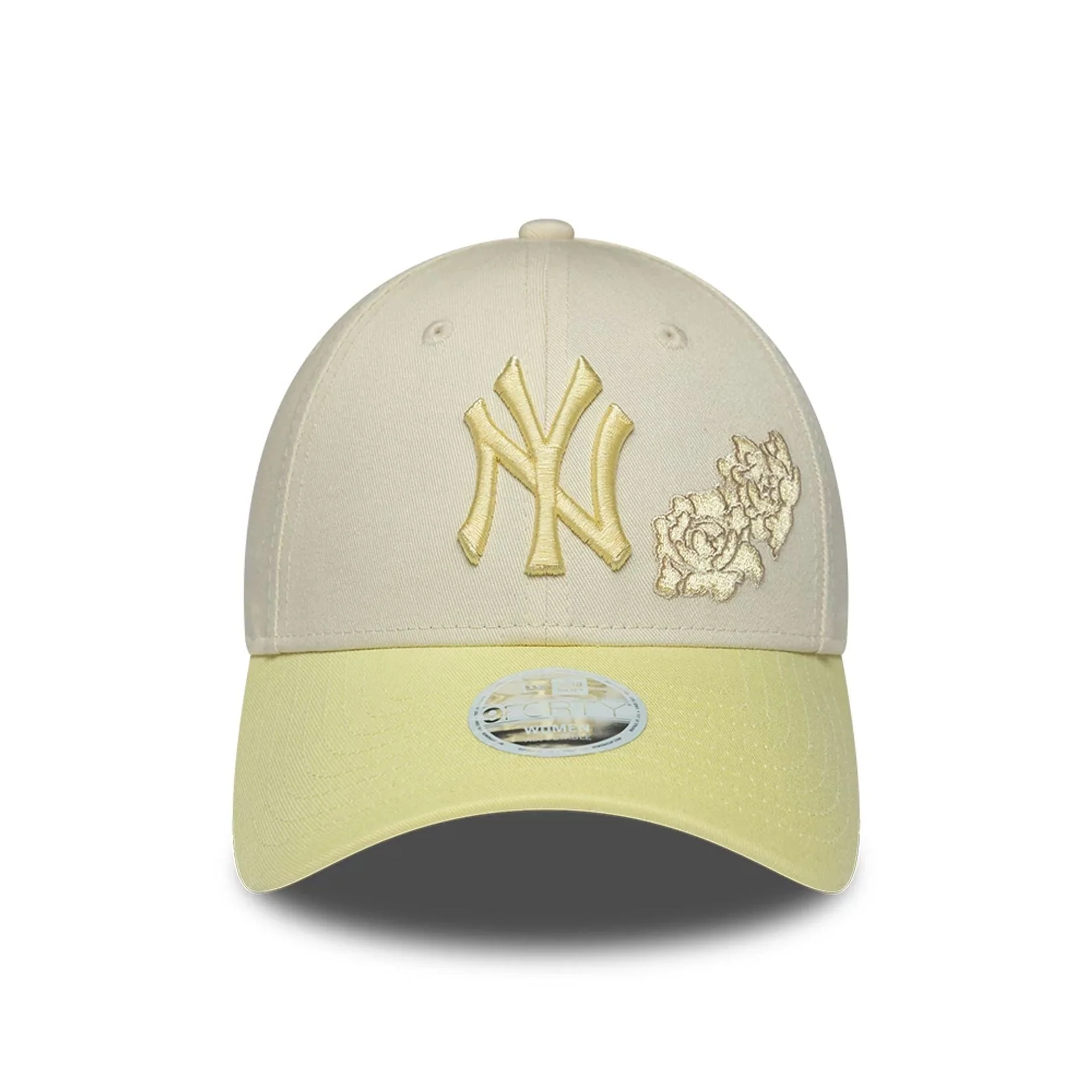 New York Yankees Womens MLB Floral Cream & Yellow 9FORTY Adjustable Cap - Image 2