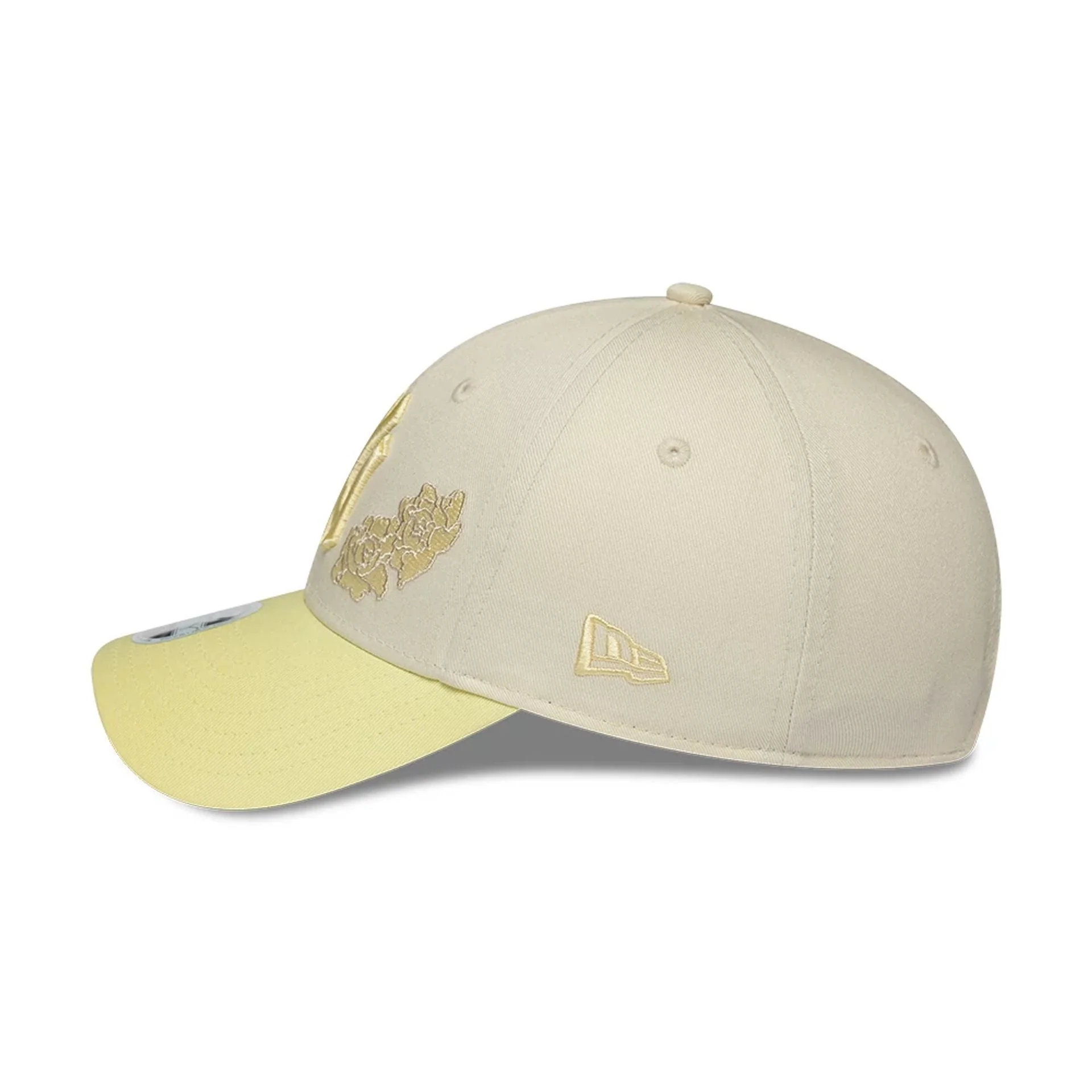 New York Yankees Womens MLB Floral Cream & Yellow 9FORTY Adjustable Cap - Image 5