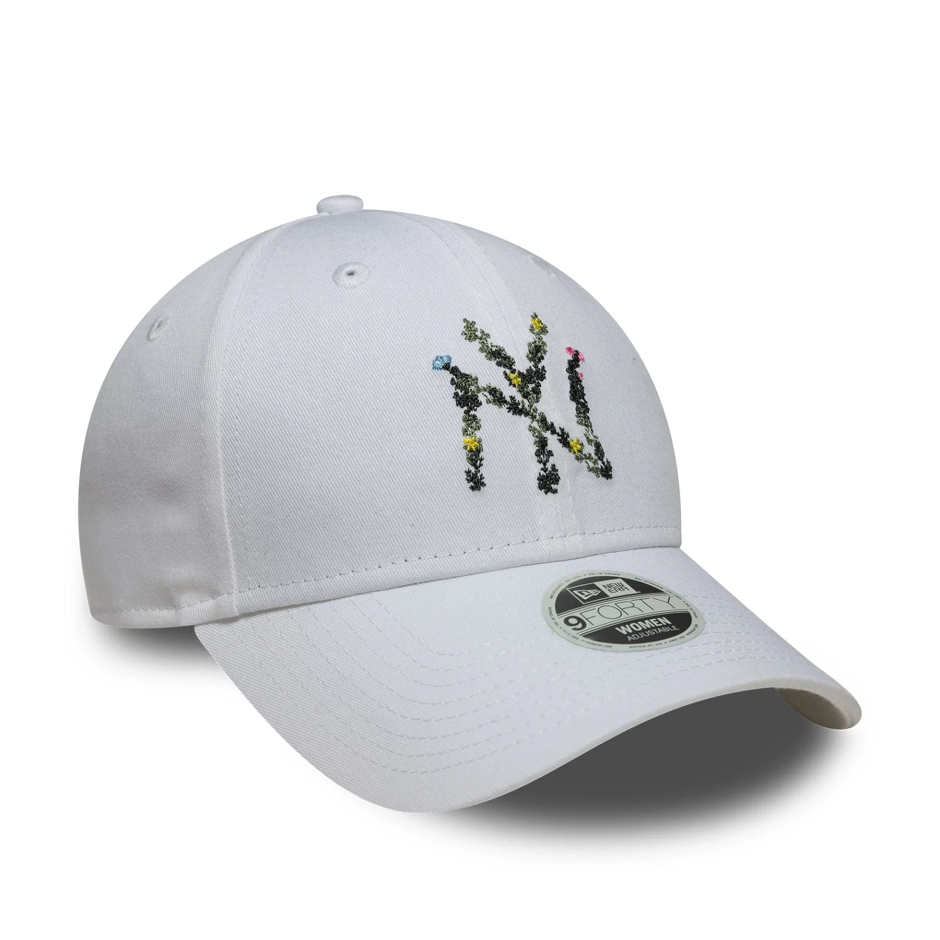 New York Yankees Womens MLB Floral Infill White 9FORTY Adjustable Cap - Image 3