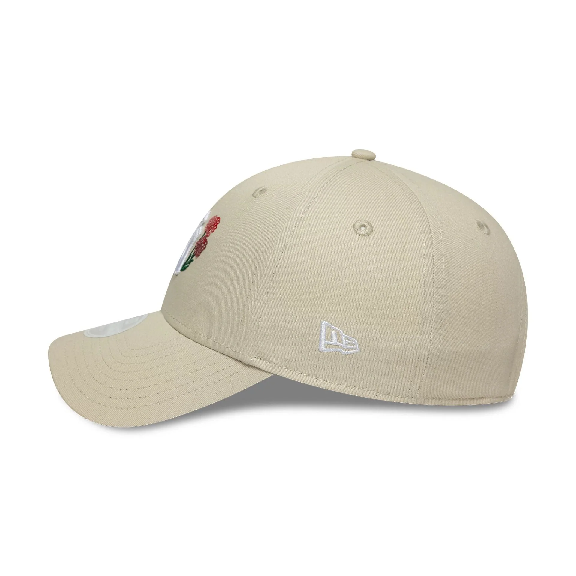 New York Yankees Womens MLB Floral Light Beige 9FORTY Cap - Image 6