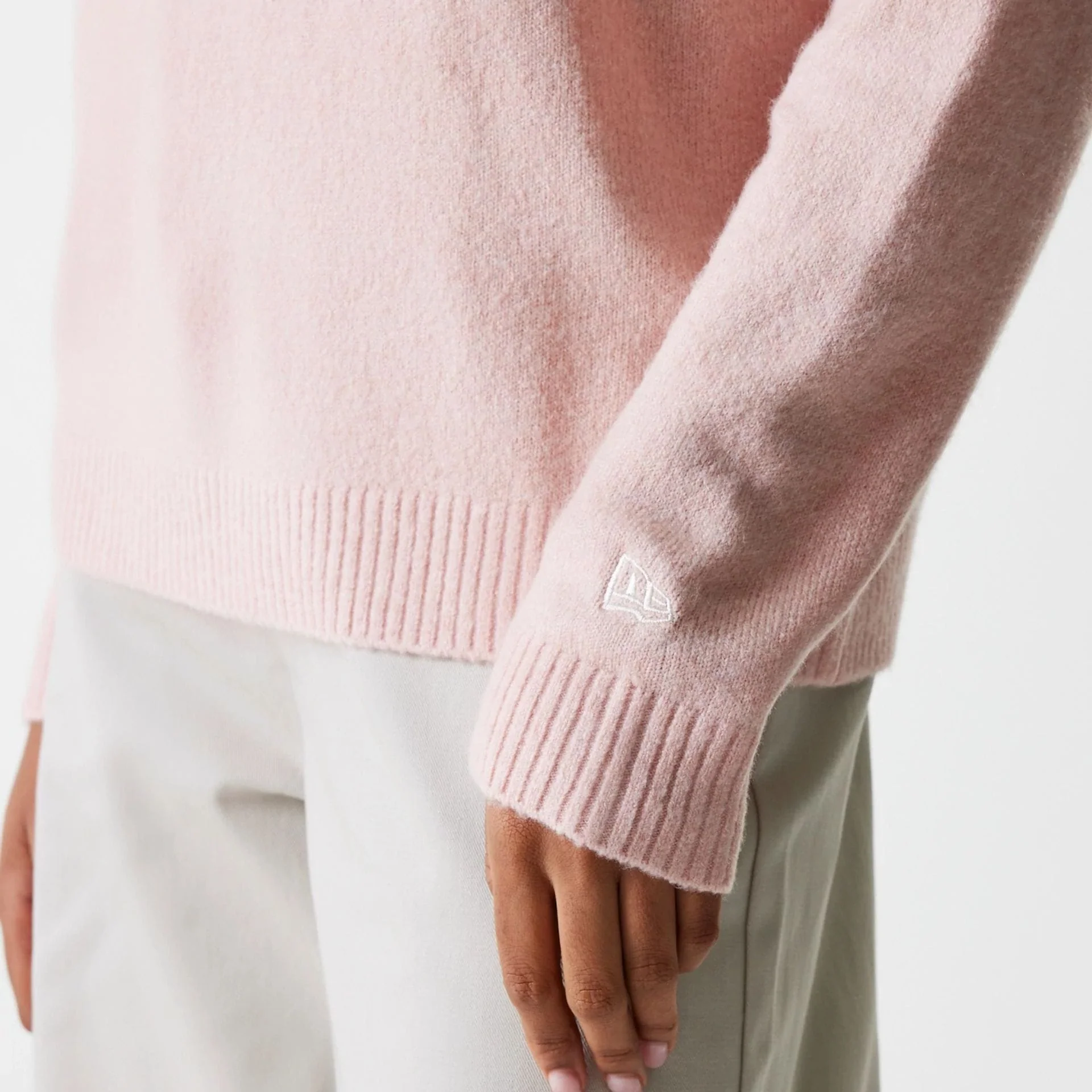 New York Yankees Womens MLB Knit Pastel Pink Crew Neck Sweater - Image 7