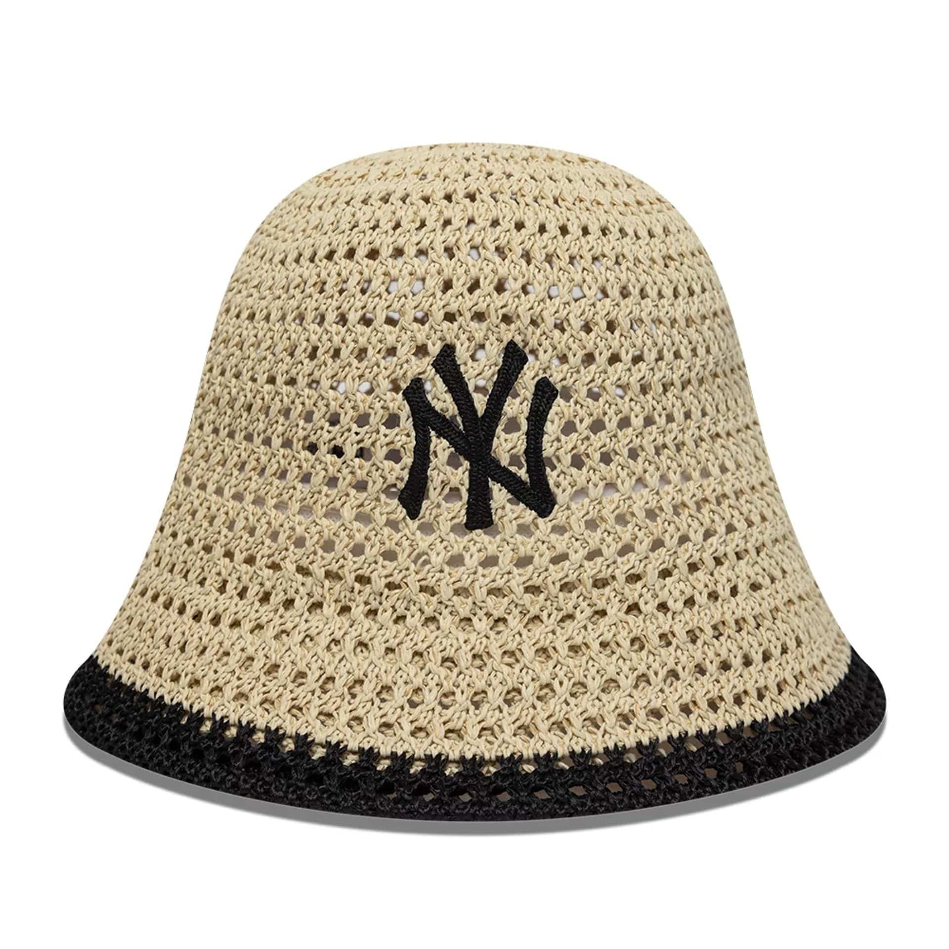 New York Yankees Womens MLB Knitted Light Beige Explorer Bucket Hat - Image 2