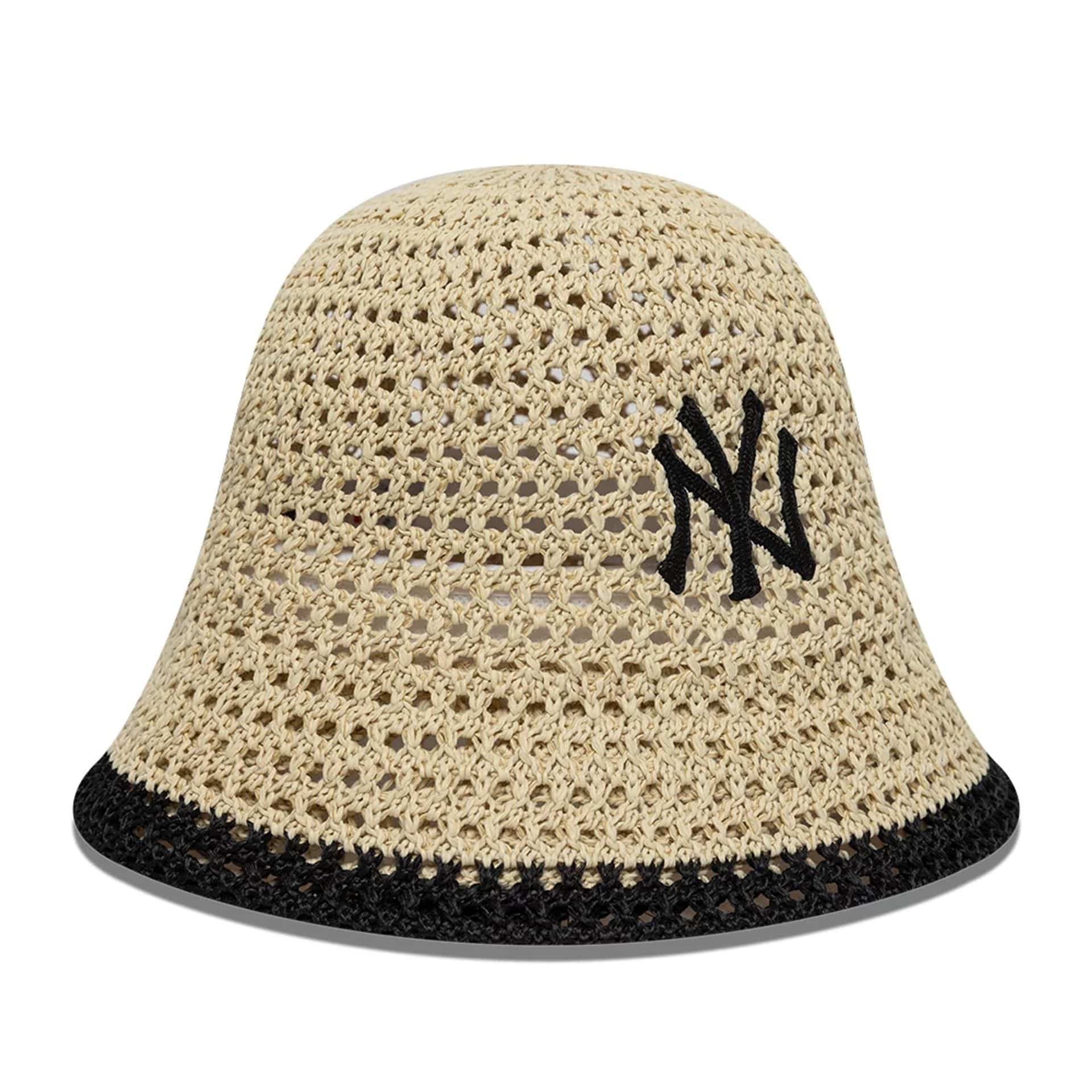 New York Yankees Womens MLB Knitted Light Beige Explorer Bucket Hat - Image 3