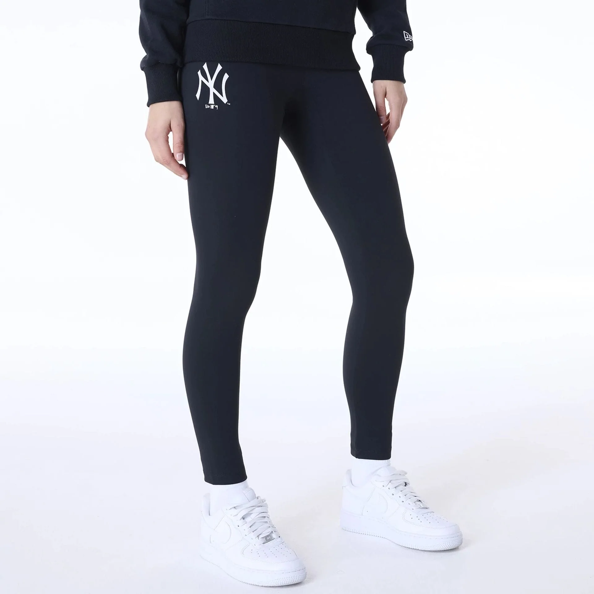 New York Yankees Womens MLB League Essential Black Leggings - Image 8