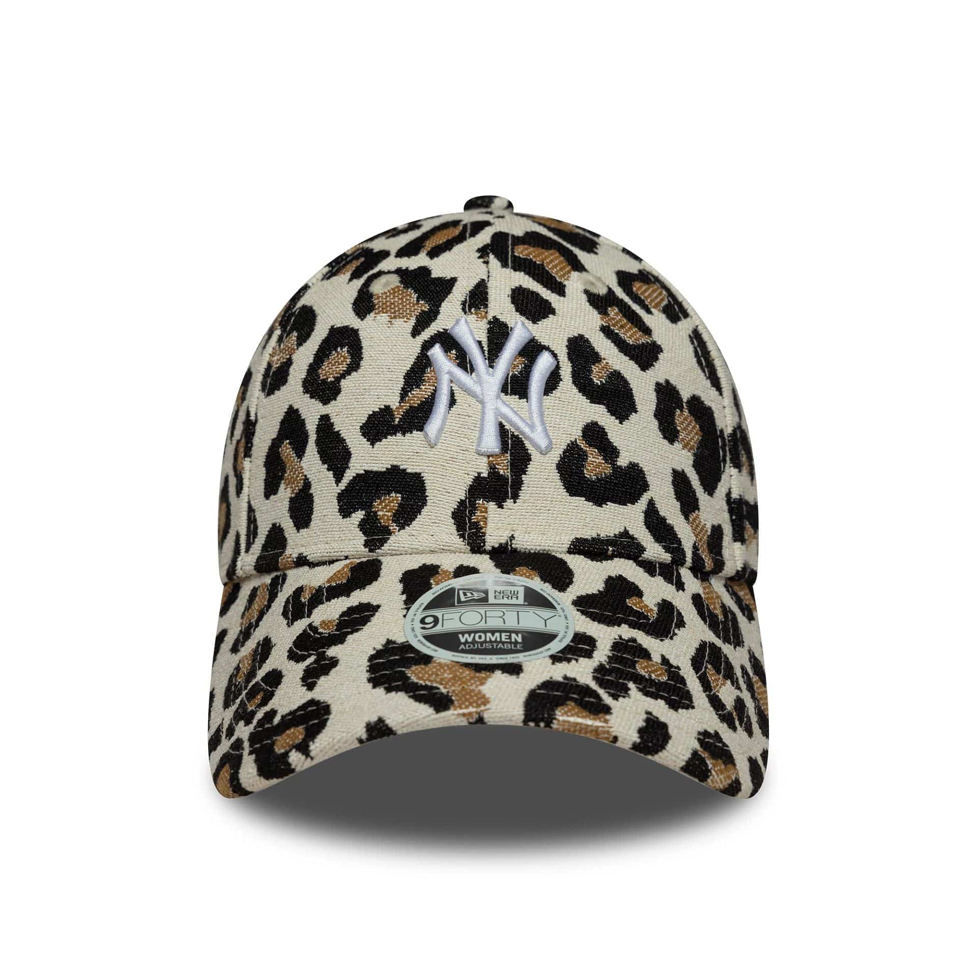 New York Yankees Womens MLB Leopard Midi Light Beige 9FORTY Cap - Image 2