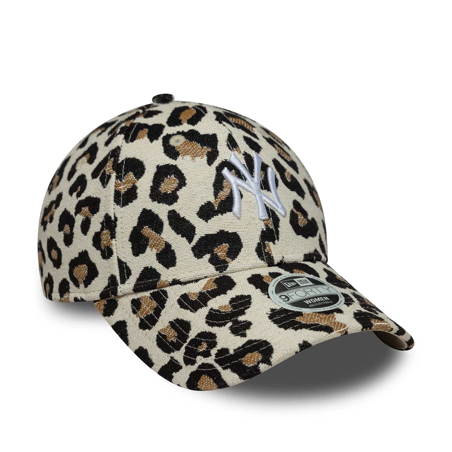 New York Yankees Womens MLB Leopard Midi Light Beige 9FORTY Cap - Image 3