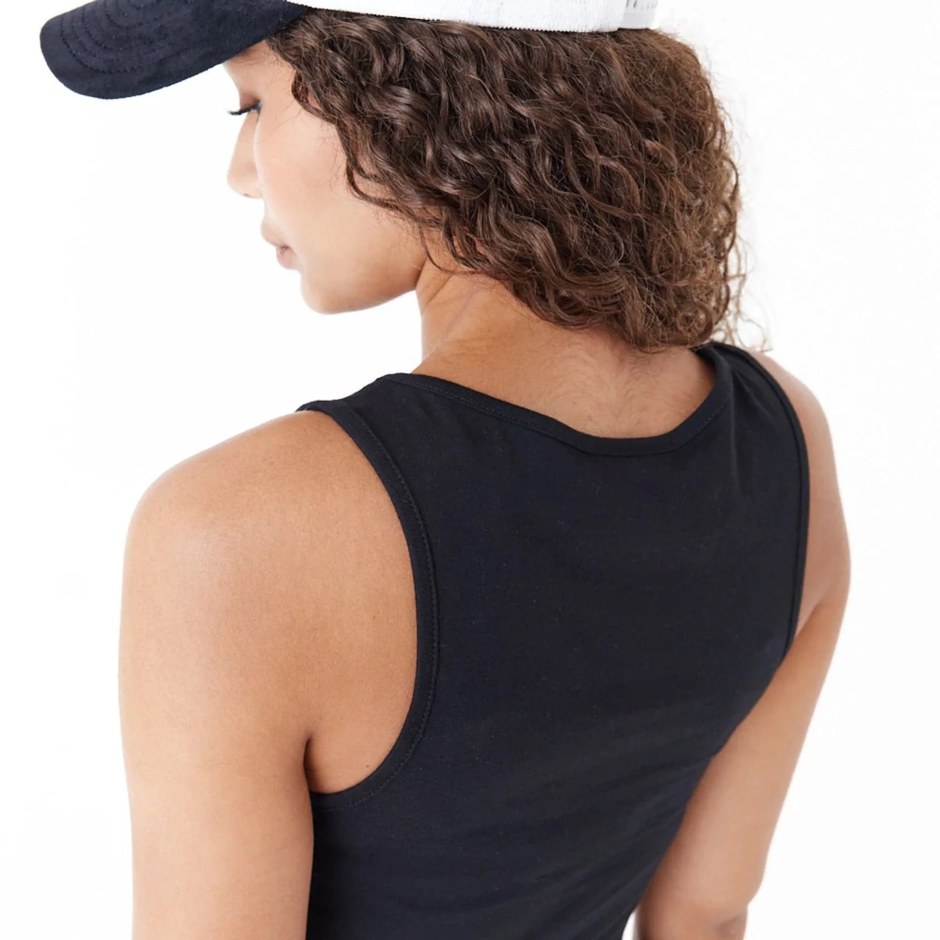 New York Yankees Womens MLB Lifestyle Black Crop Tank Top - Image 6
