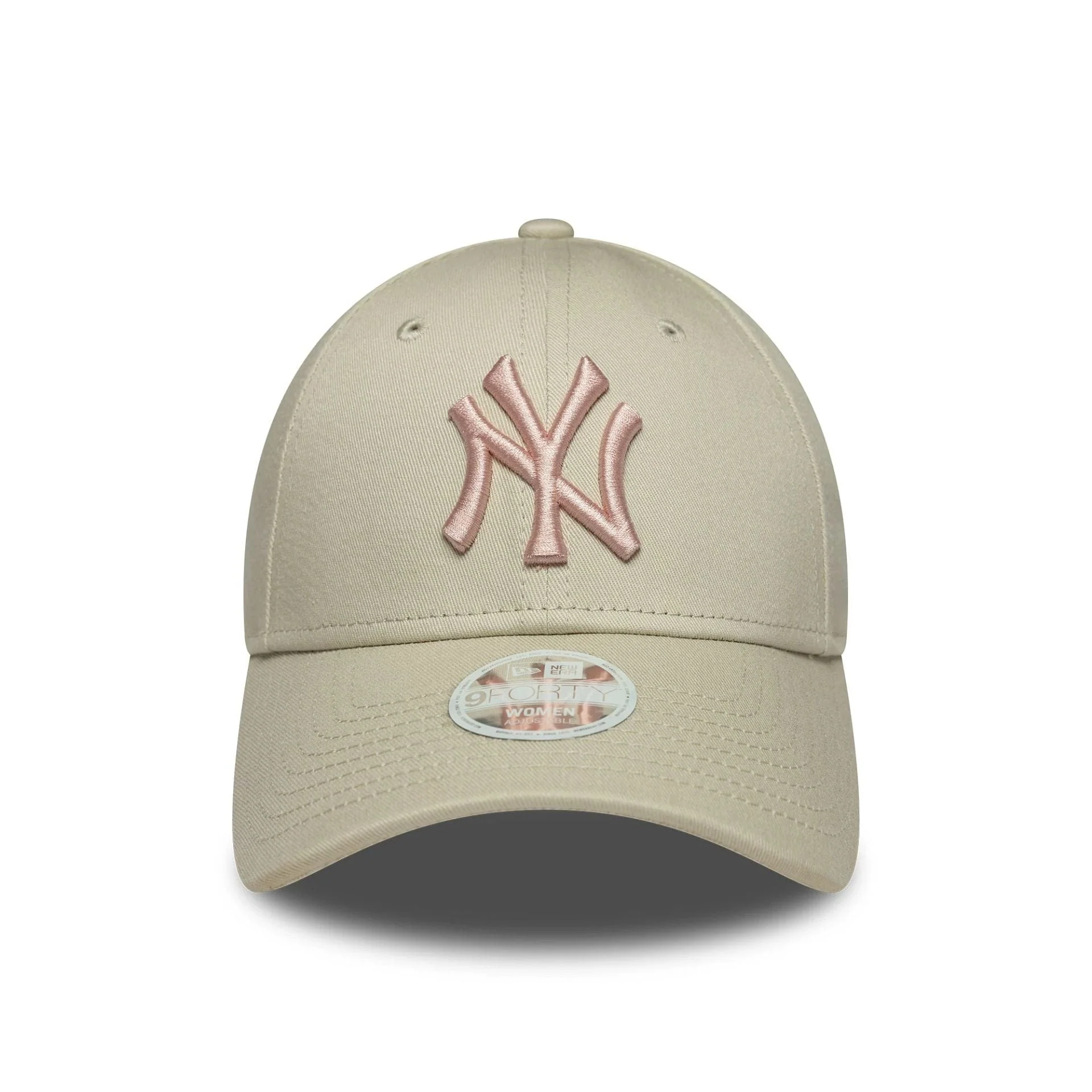 New York Yankees Womens MLB Light Beige 9FORTY Cap - Image 2