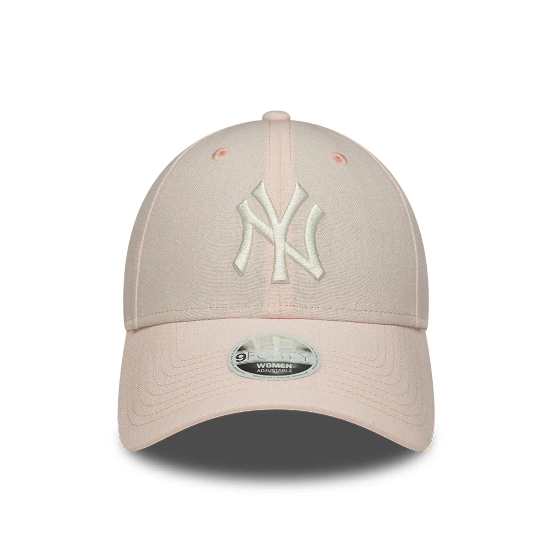 New York Yankees Womens MLB Linen Pastel Pink 9FORTY Adjustable Cap - Image 2