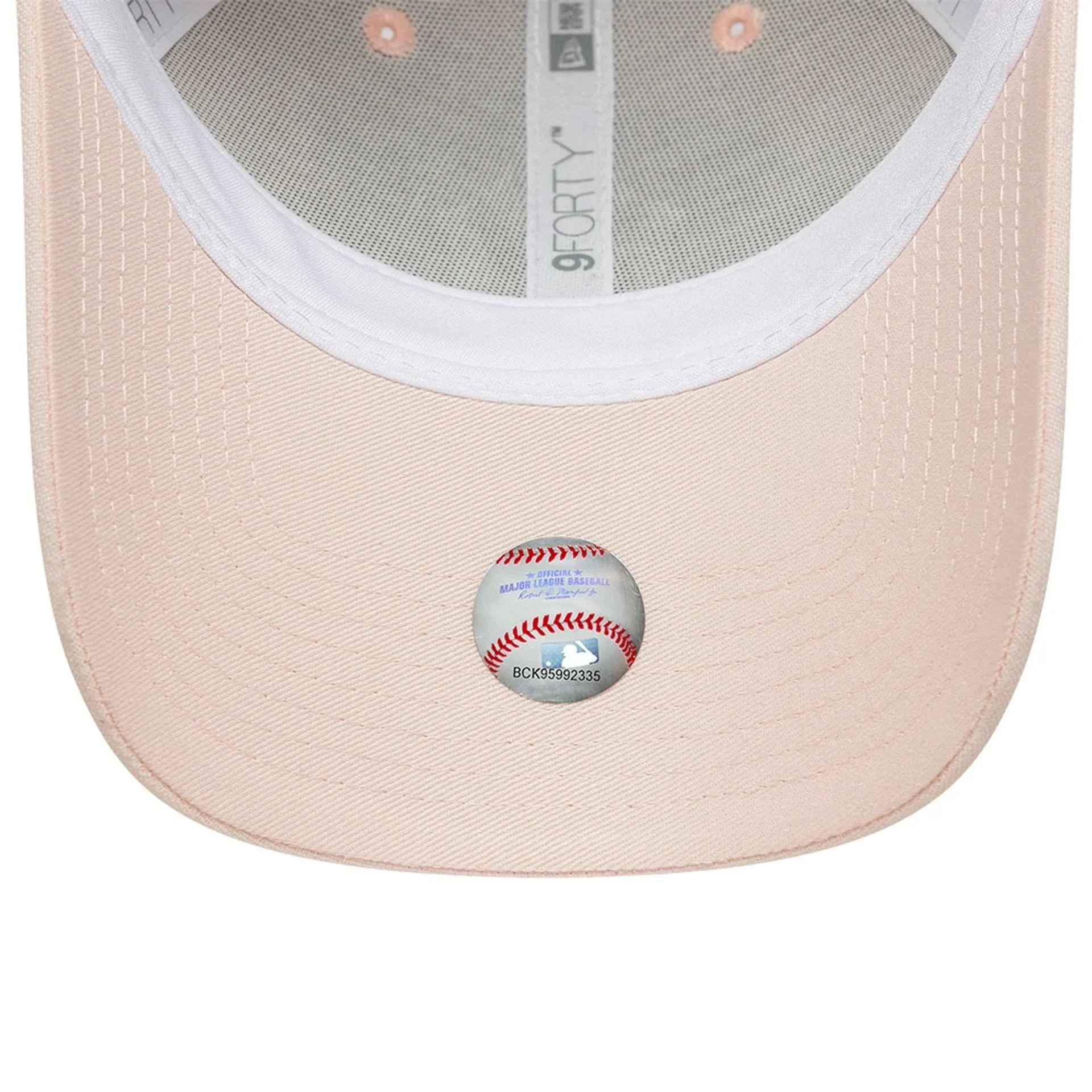 New York Yankees Womens MLB Linen Pastel Pink 9FORTY Adjustable Cap - Image 5