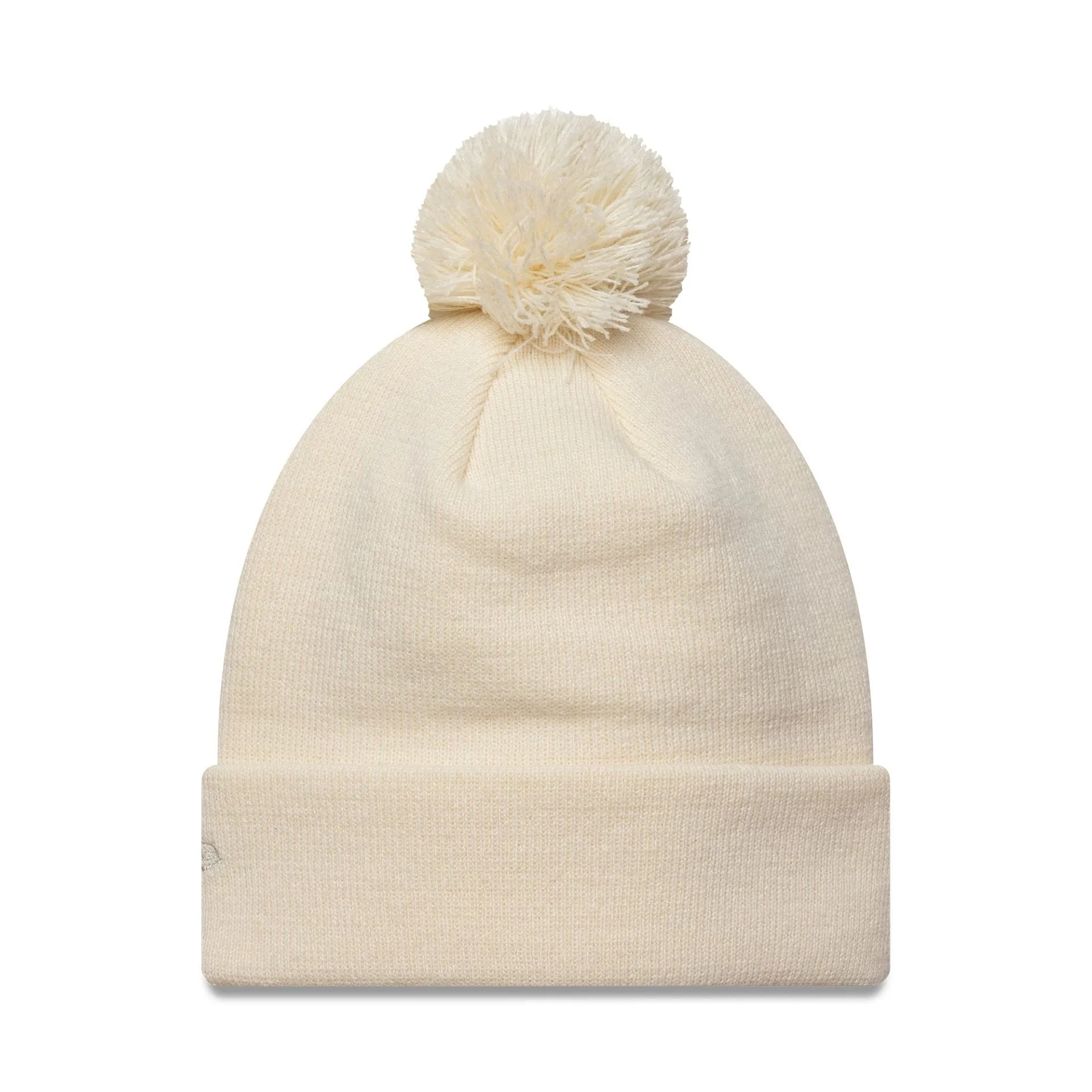 New York Yankees Womens MLB Metallic Light Beige Cuff Knit Beanie Hat - Image 2