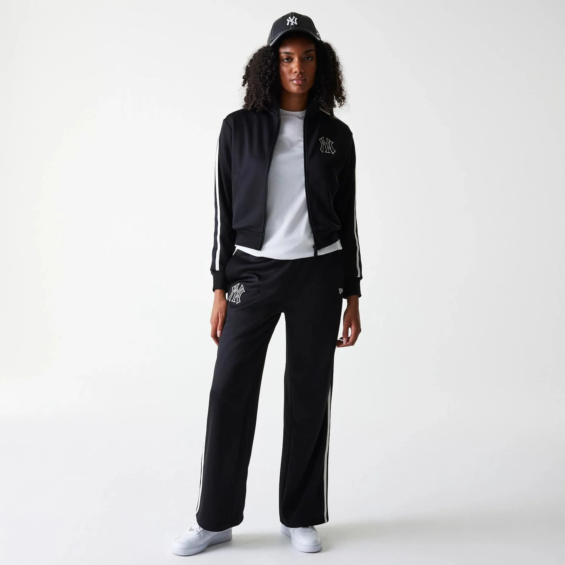New York Yankees Womens MLB Midi Logo Black Track Jacket - Image 7