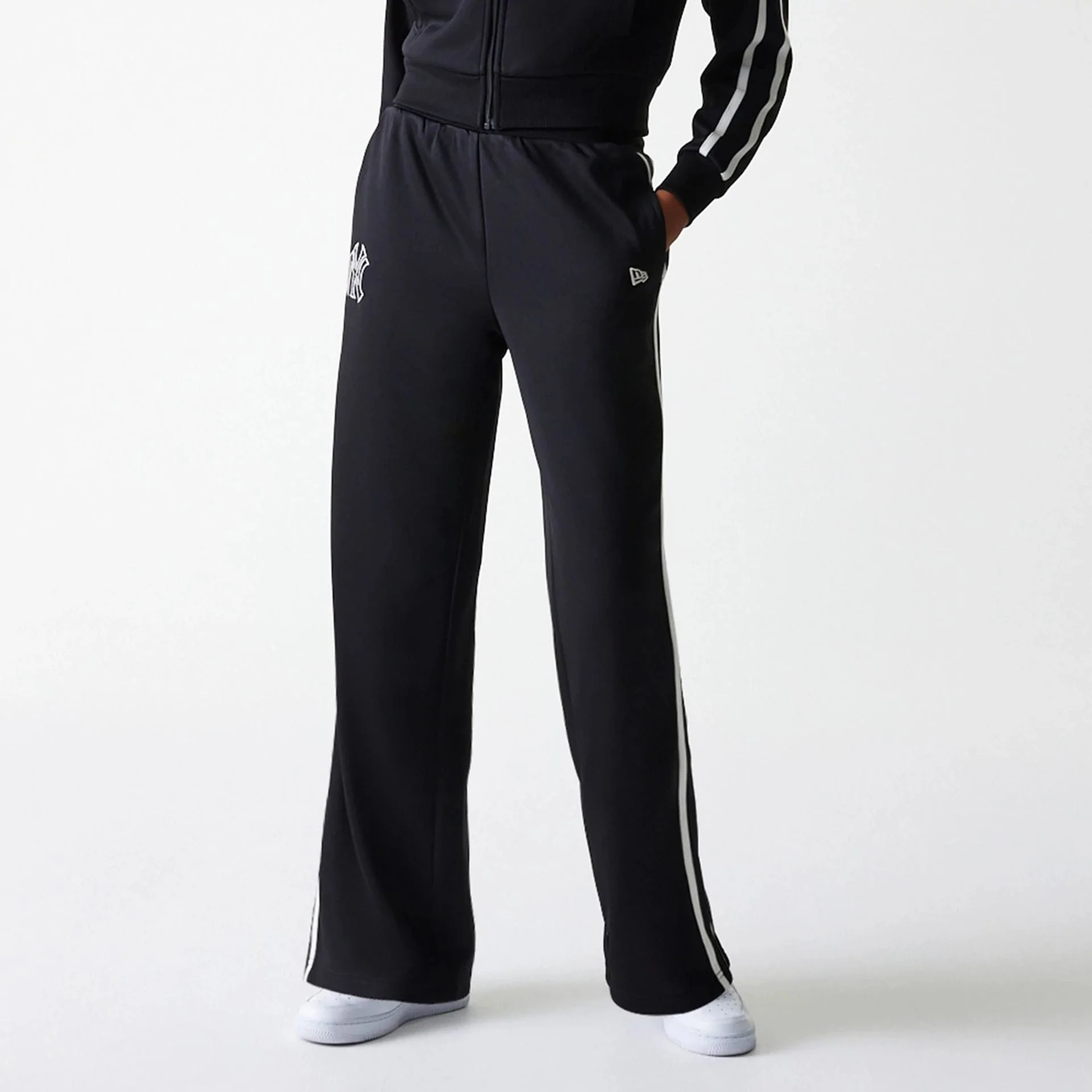 New York Yankees Womens MLB Midi Logo Black Track Pants - Image 6