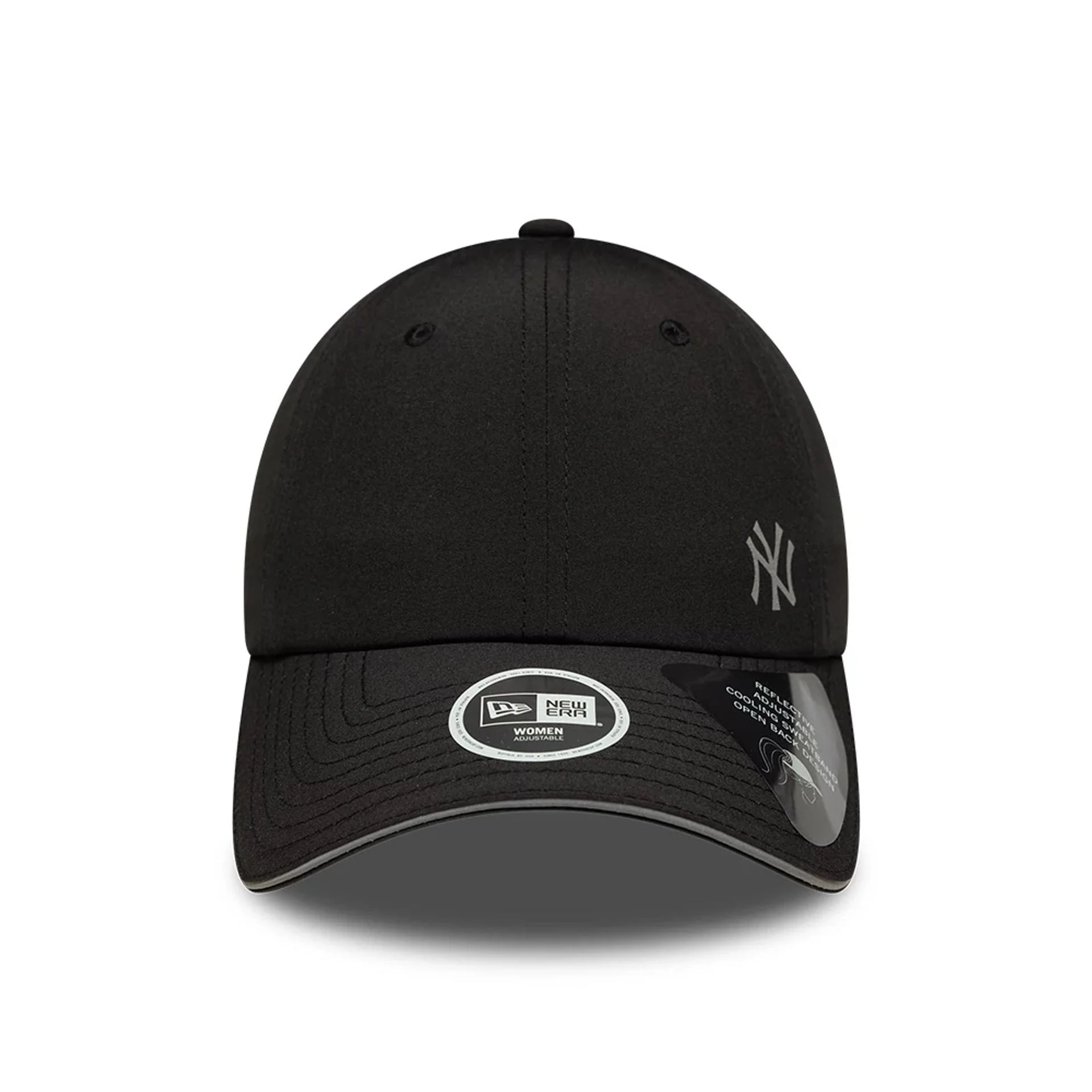 New York Yankees Womens MLB Open Mesh Black Pony Tail Cap - Image 3