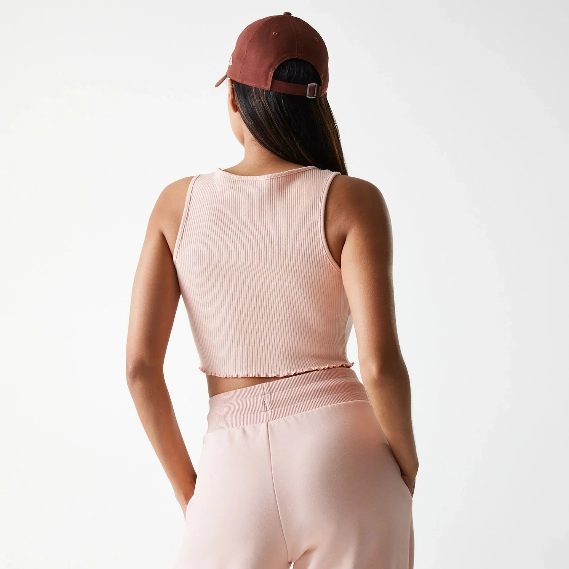 New York Yankees Womens MLB Rib Pastel Pink Rib Tank Top - Image 2