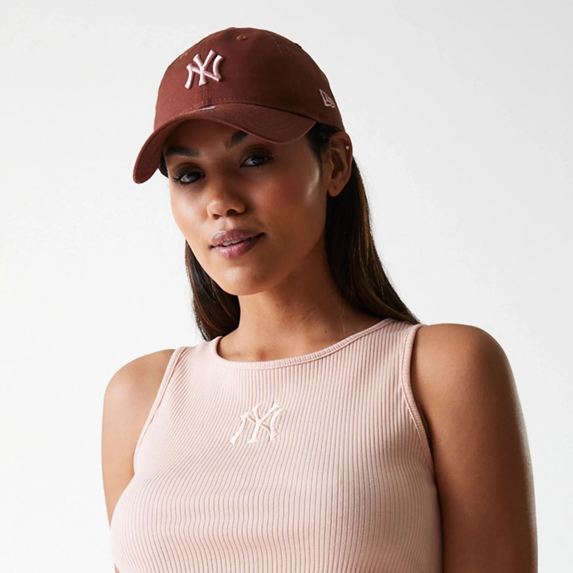 New York Yankees Womens MLB Rib Pastel Pink Rib Tank Top - Image 6
