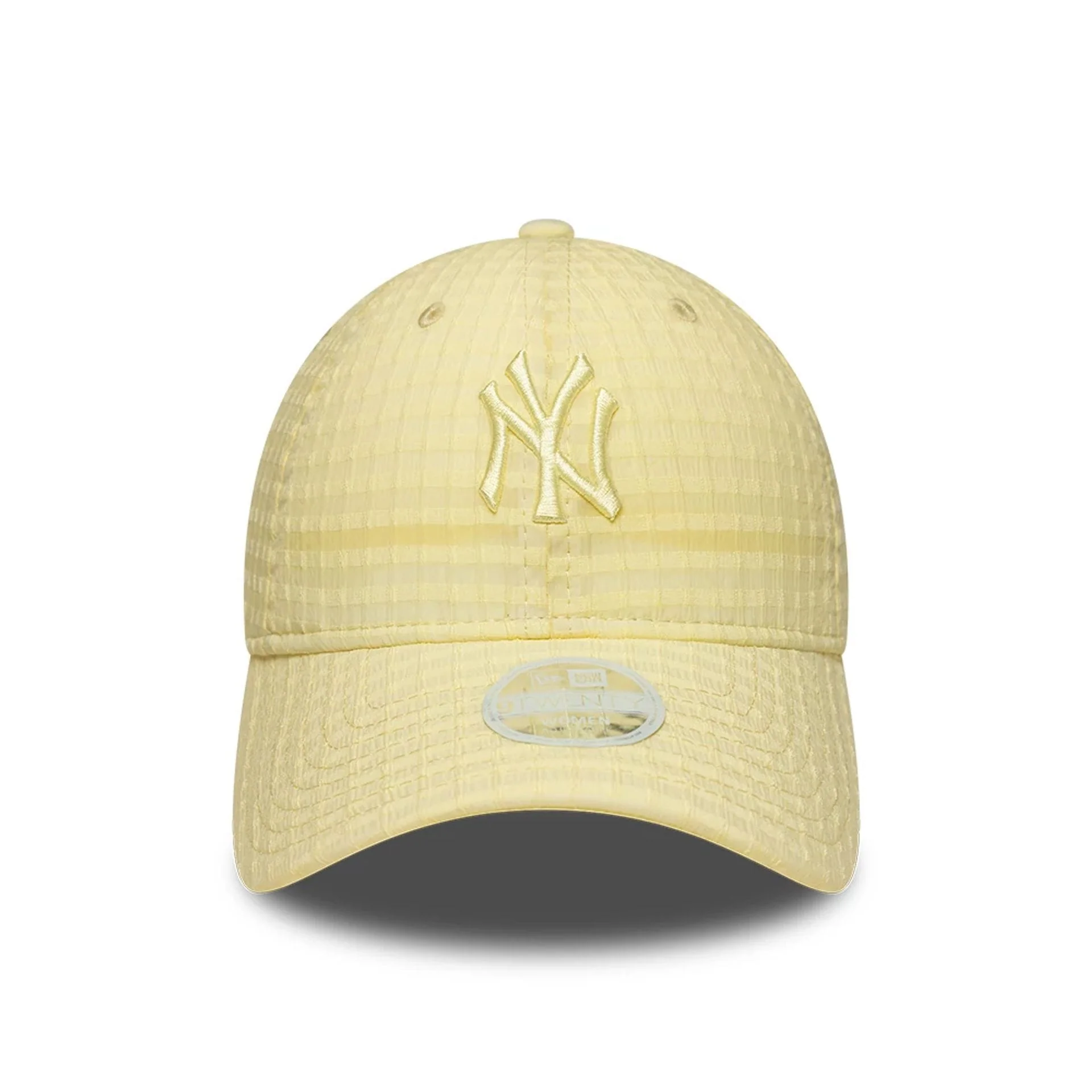 New York Yankees Womens MLB Seersucker Pastel Yellow 9TWENTY Adjustable Cap - Image 2