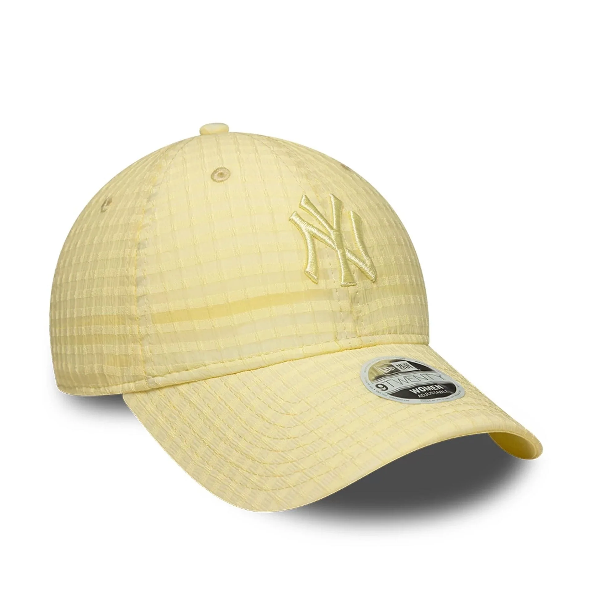 New York Yankees Womens MLB Seersucker Pastel Yellow 9TWENTY Adjustable Cap - Image 3