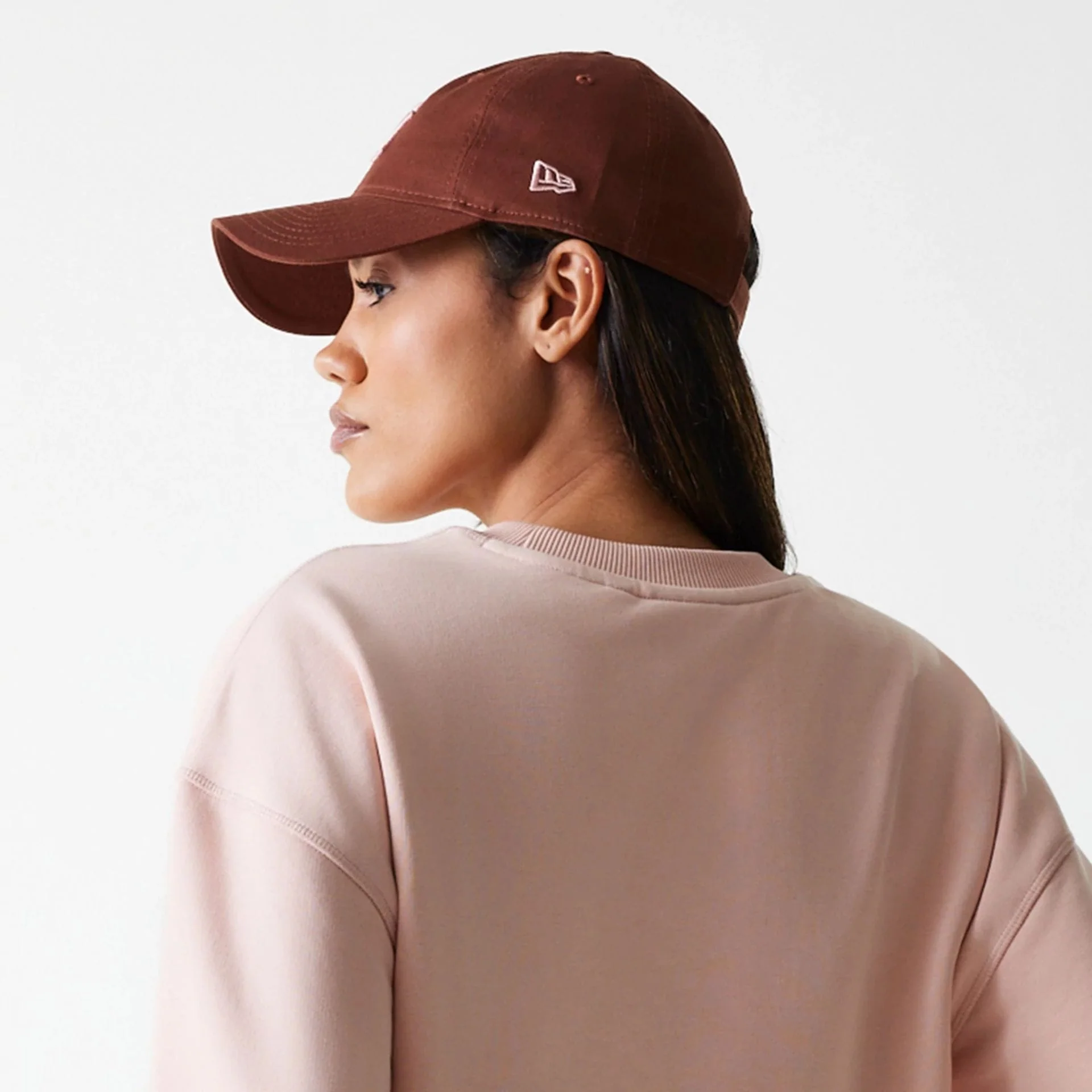 New York Yankees Womens MLB Tonal Graphic Pastel Pink Oversized Crew Neck Sweater - Image 7