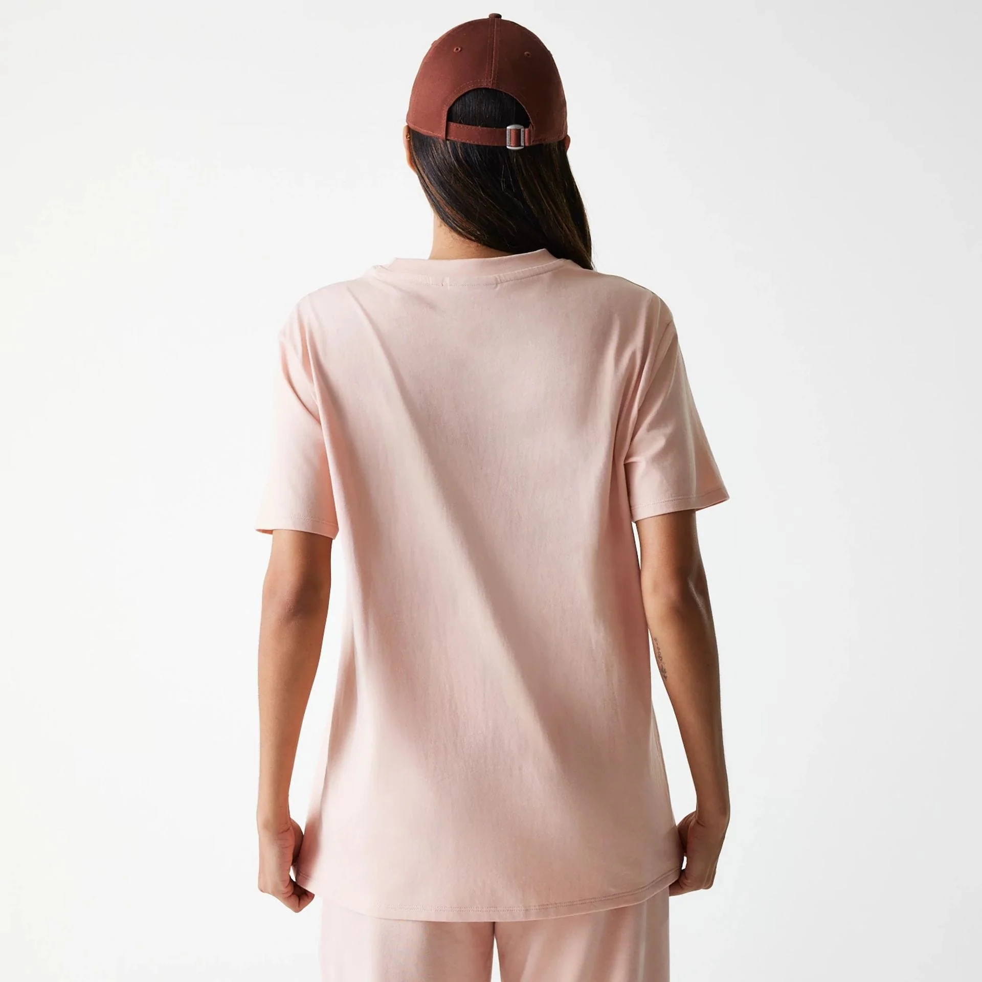 New York Yankees Womens MLB Tonal Graphic Pastel Pink Oversized T-Shirt - Image 2