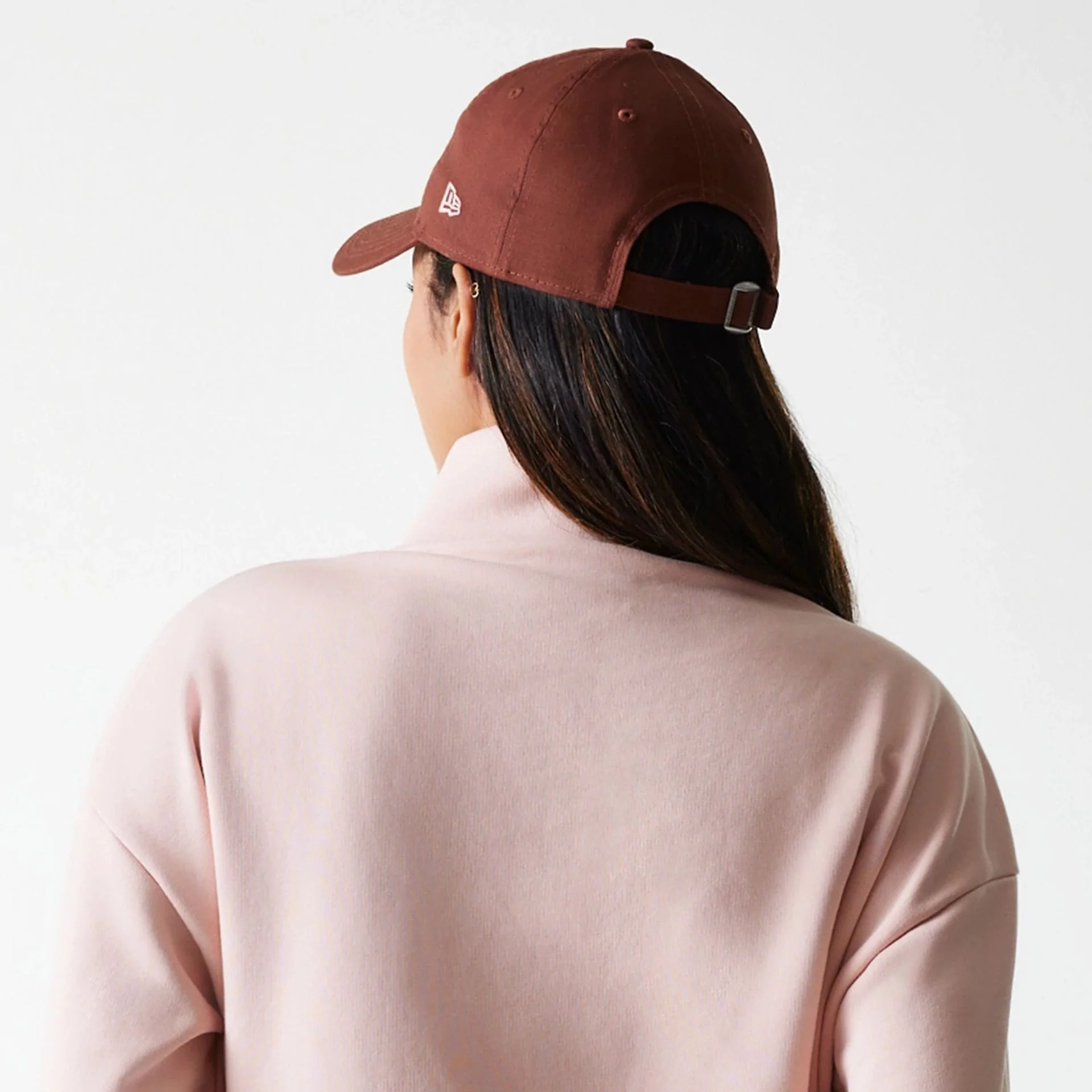 New York Yankees Womens MLB Tonal Pastel Pink Cropped 1/4 Zip Sweater - Image 7