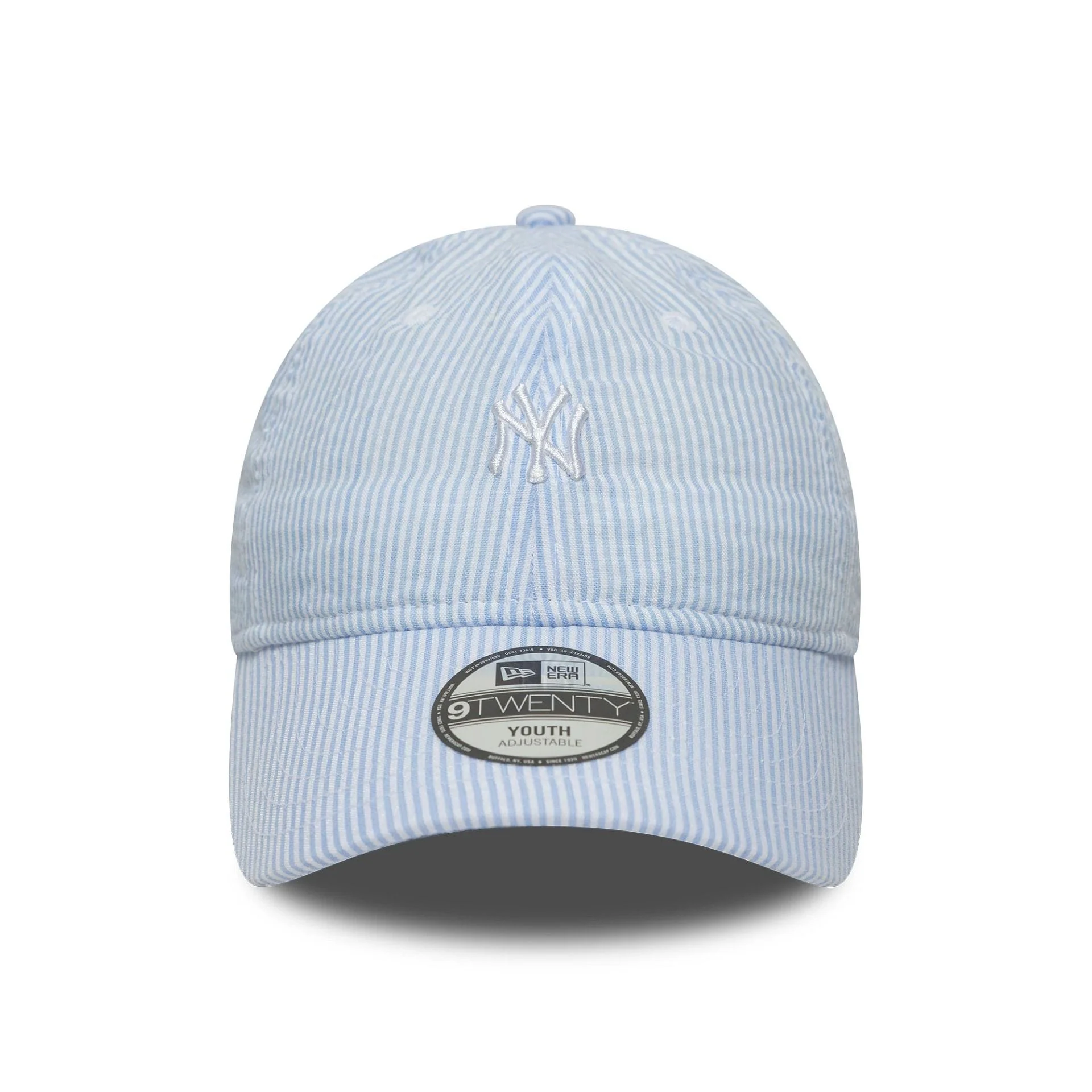 New York Yankees Youth MLB Seersucker Pastel Blue 9TWENTY Adjustable Cap - Image 2