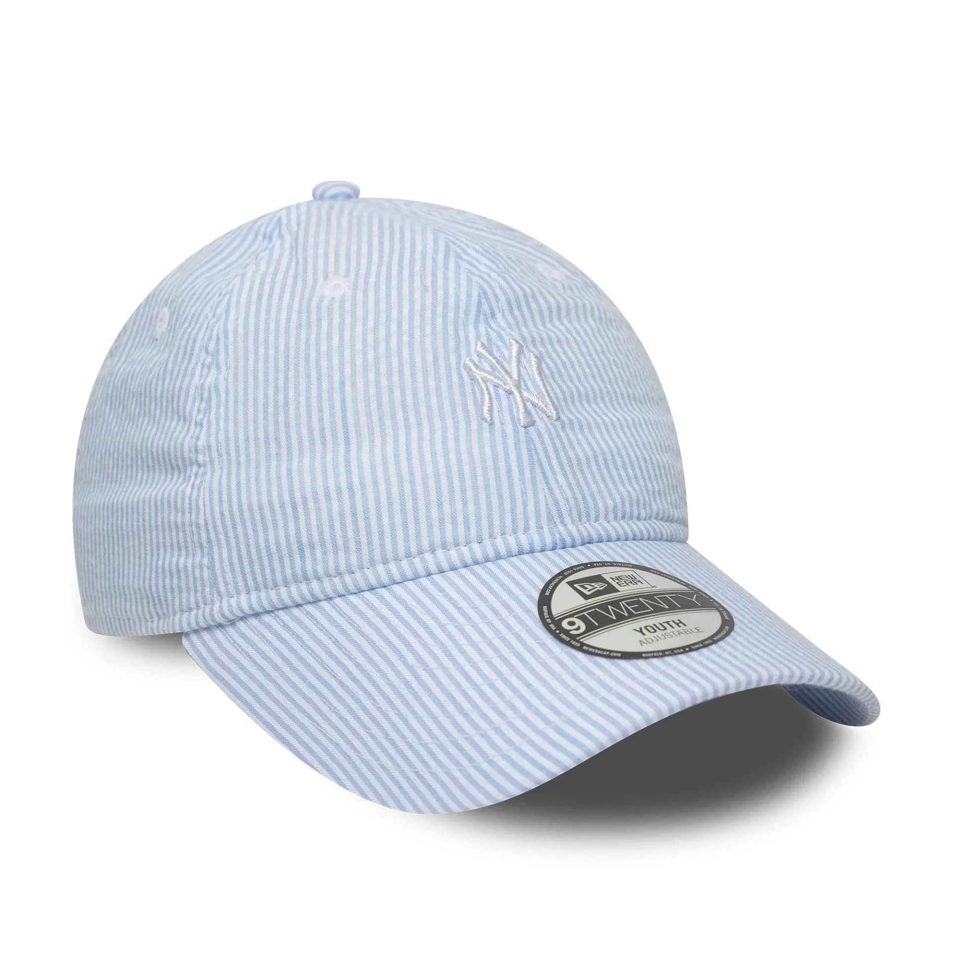 New York Yankees Youth MLB Seersucker Pastel Blue 9TWENTY Adjustable Cap - Image 3
