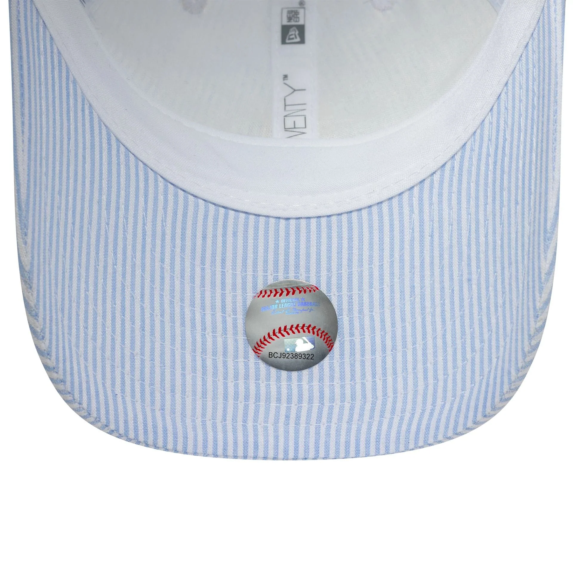 New York Yankees Youth MLB Seersucker Pastel Blue 9TWENTY Adjustable Cap - Image 5