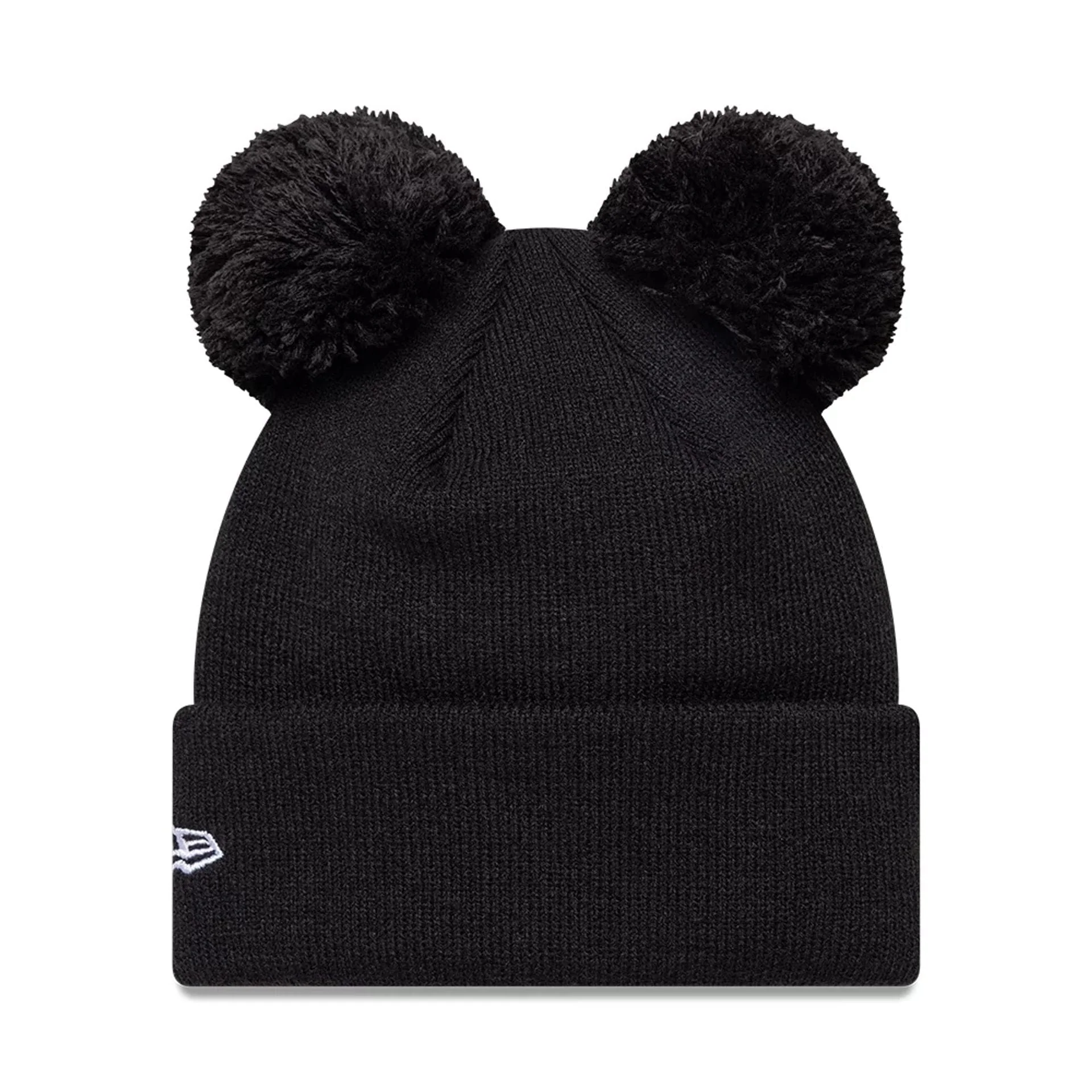 Newcastle United FC Youth Tonal Black Double Pom knit Beanie Hat - Image 2