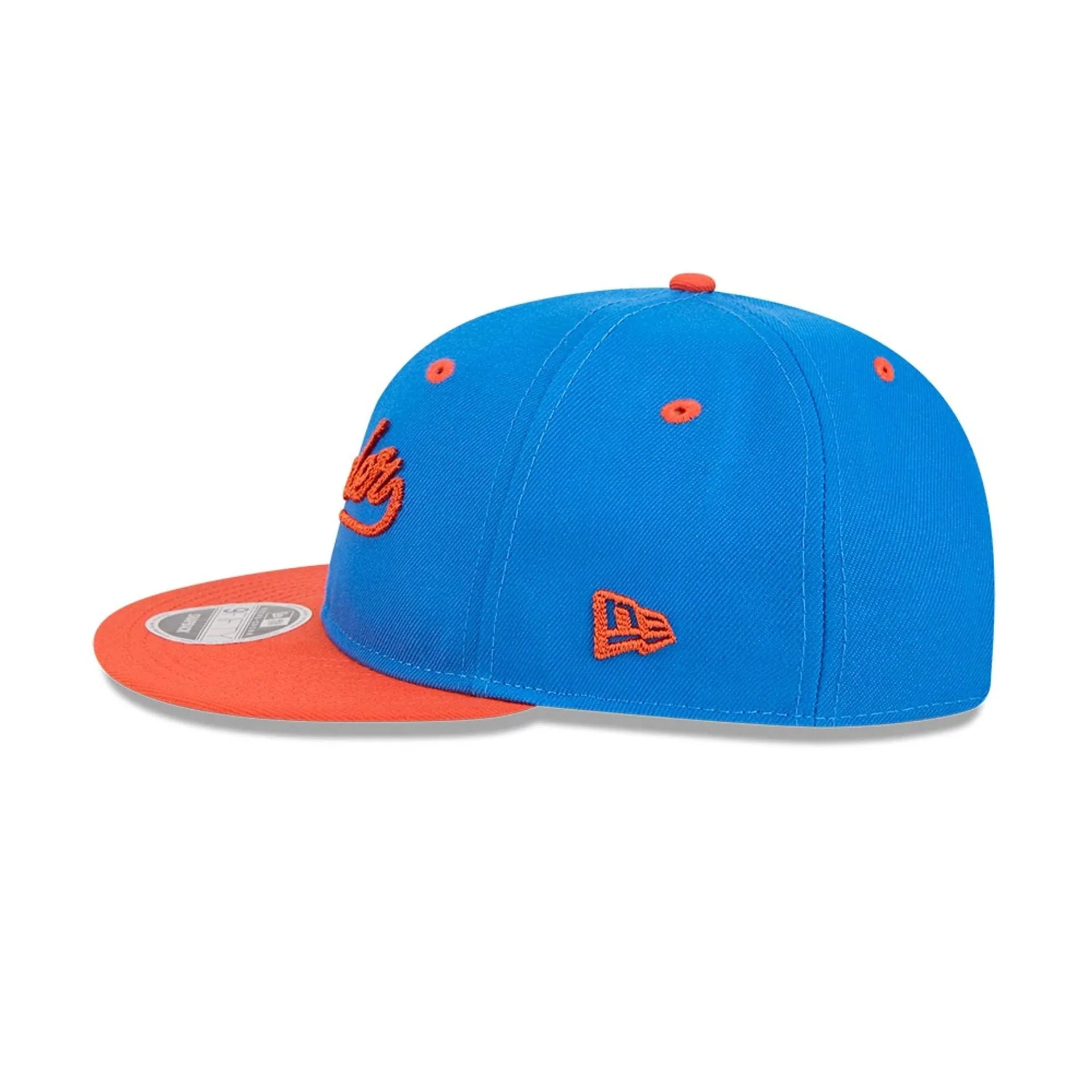 OKC Thunder NBA Chainstitch Script Blue Retro Crown 9FIFTY Adjustable Cap - Image 6