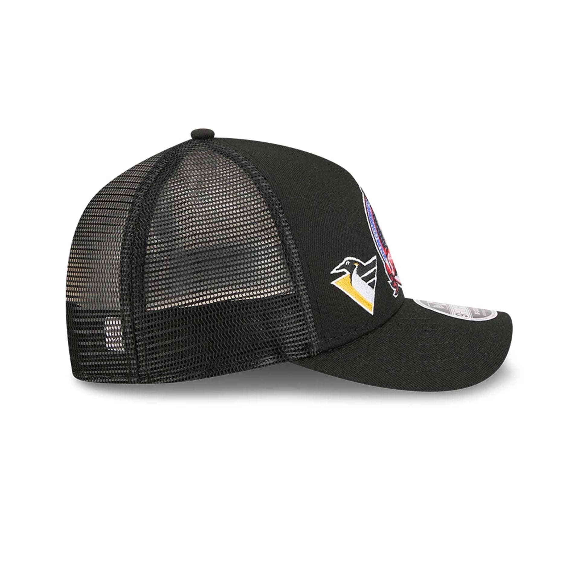 Penguins NHL Stanley Cup Black 9FORTY M-Crown A-Frame Trucker Adjustable Cap - Image 7