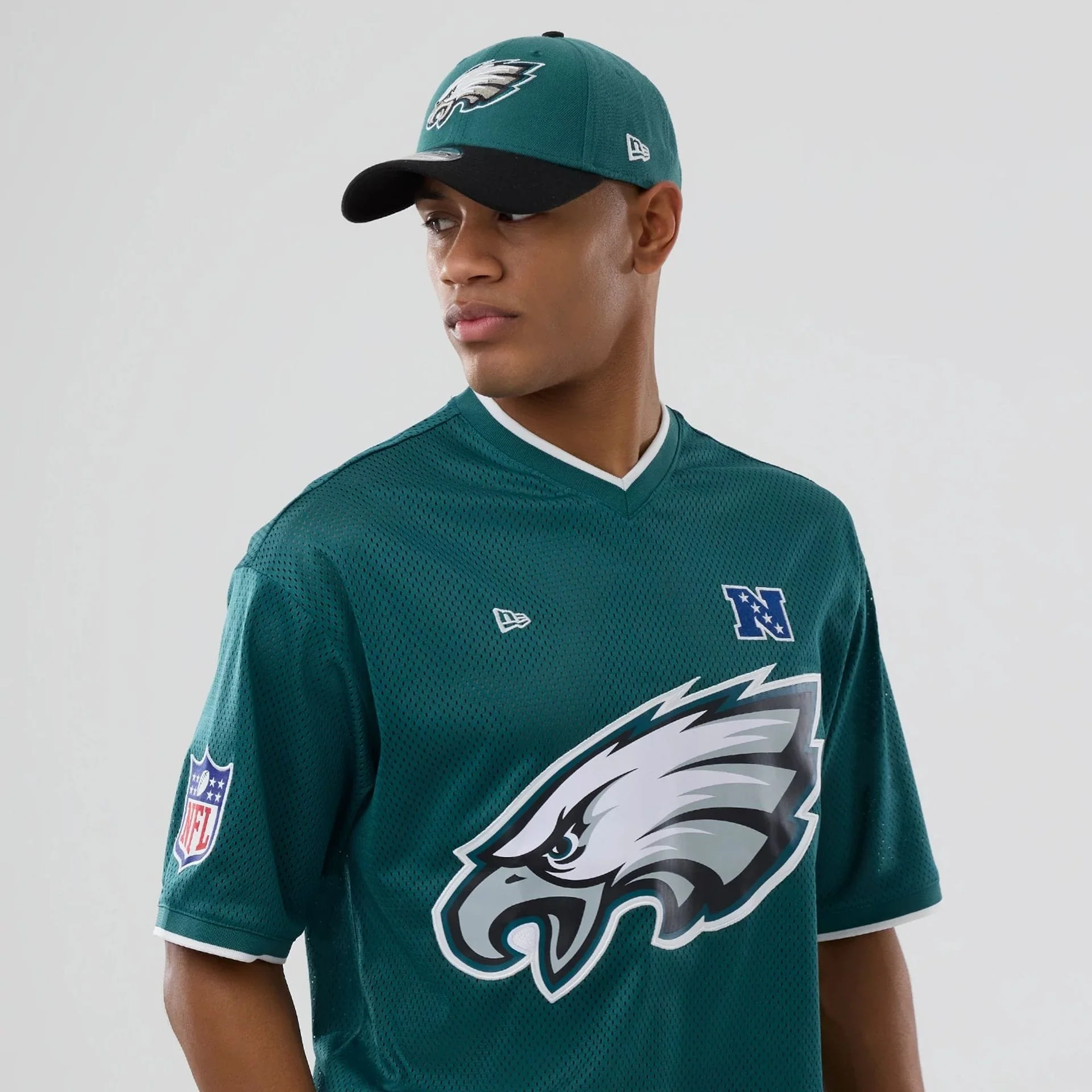 Philadelphia Eagles NFL Mesh Dark Green Oversized T-Shirt - Image 5