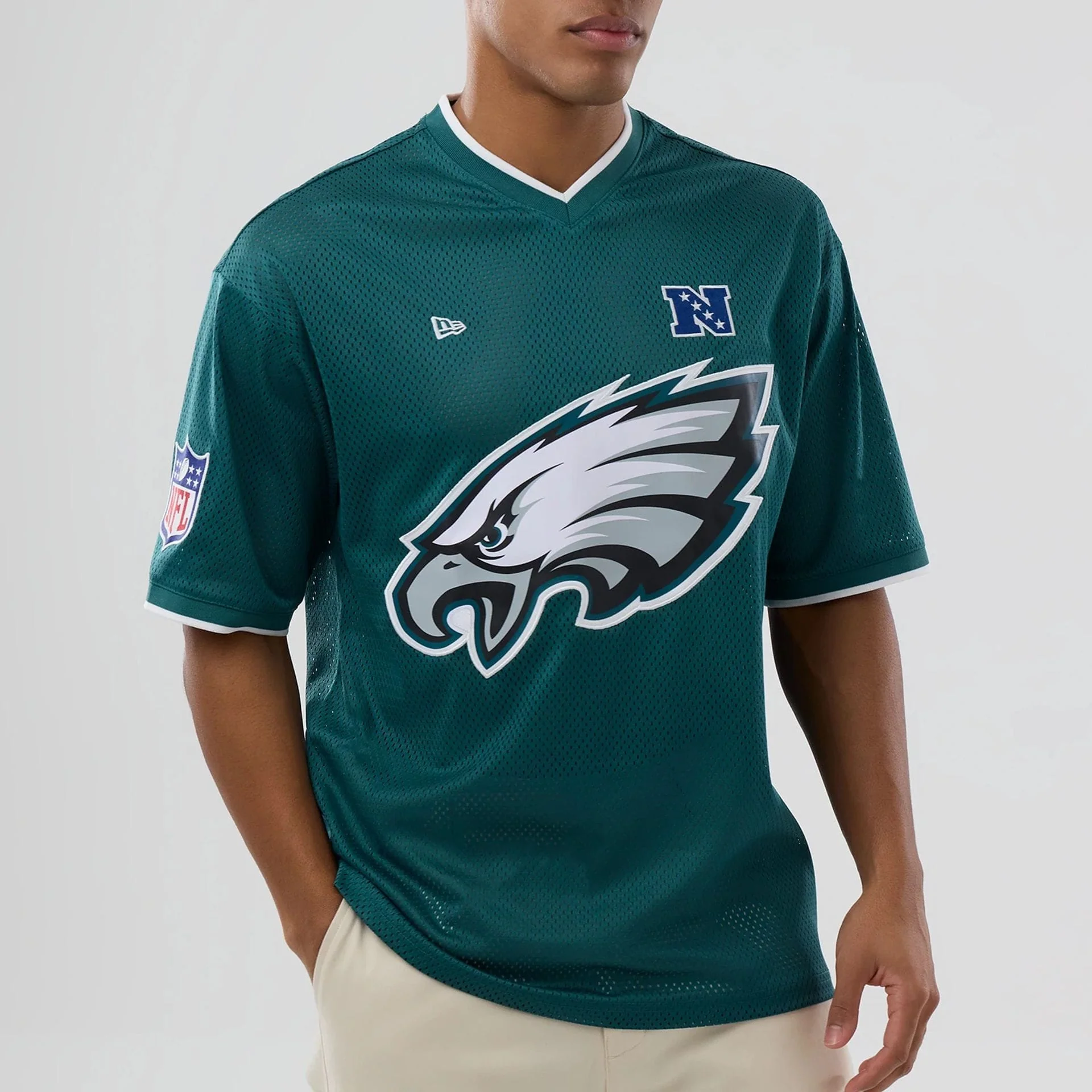 Philadelphia Eagles NFL Mesh Dark Green Oversized T-Shirt - Image 6