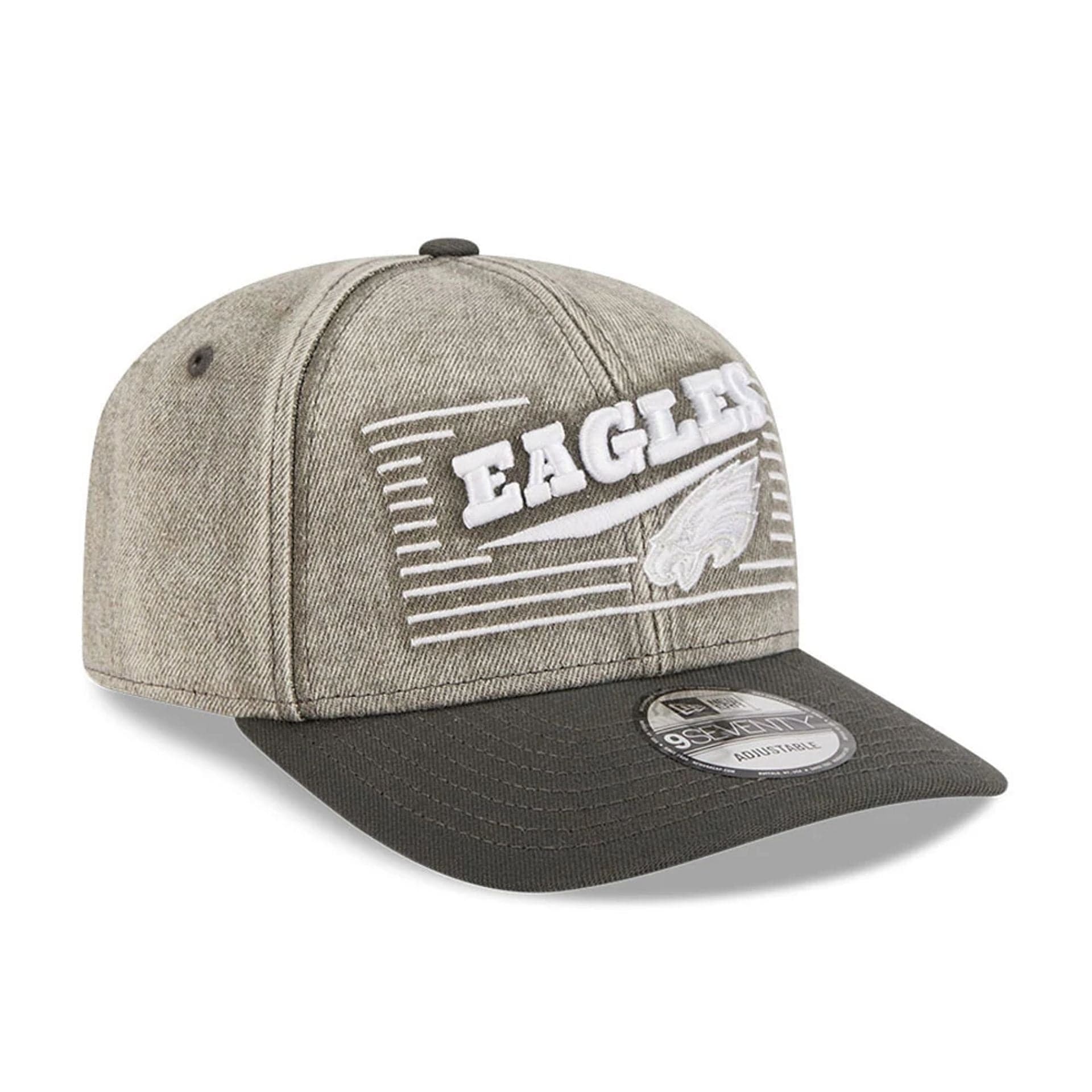 Philadelphia Eagles NFL Washed Denim Dark Grey 9SEVENTY Stretch Snap Cap - Image 3