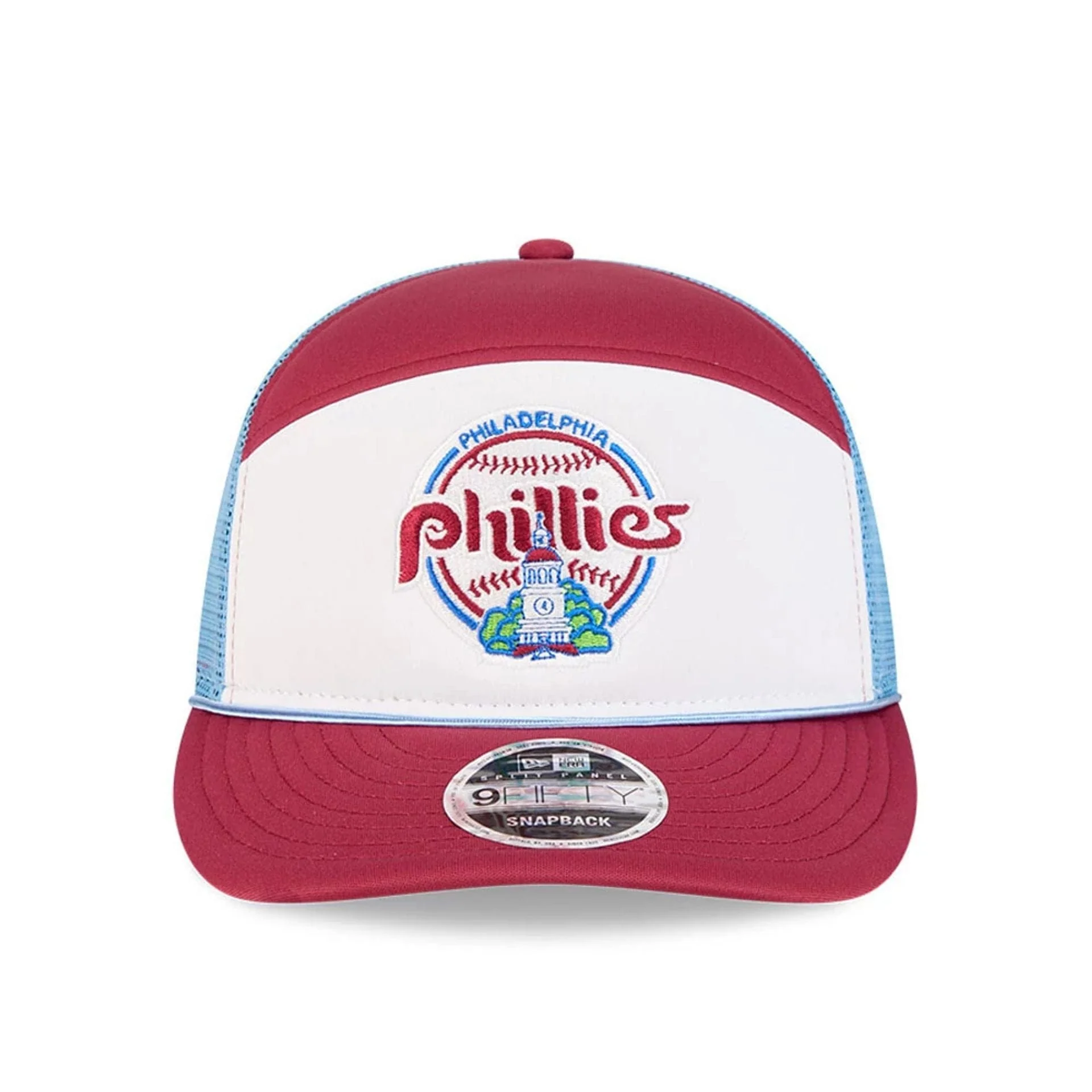 Philadelphia Phillies MLB Blocked Dark Red 9FIFTY Split Panel Snapback Cap - Image 3