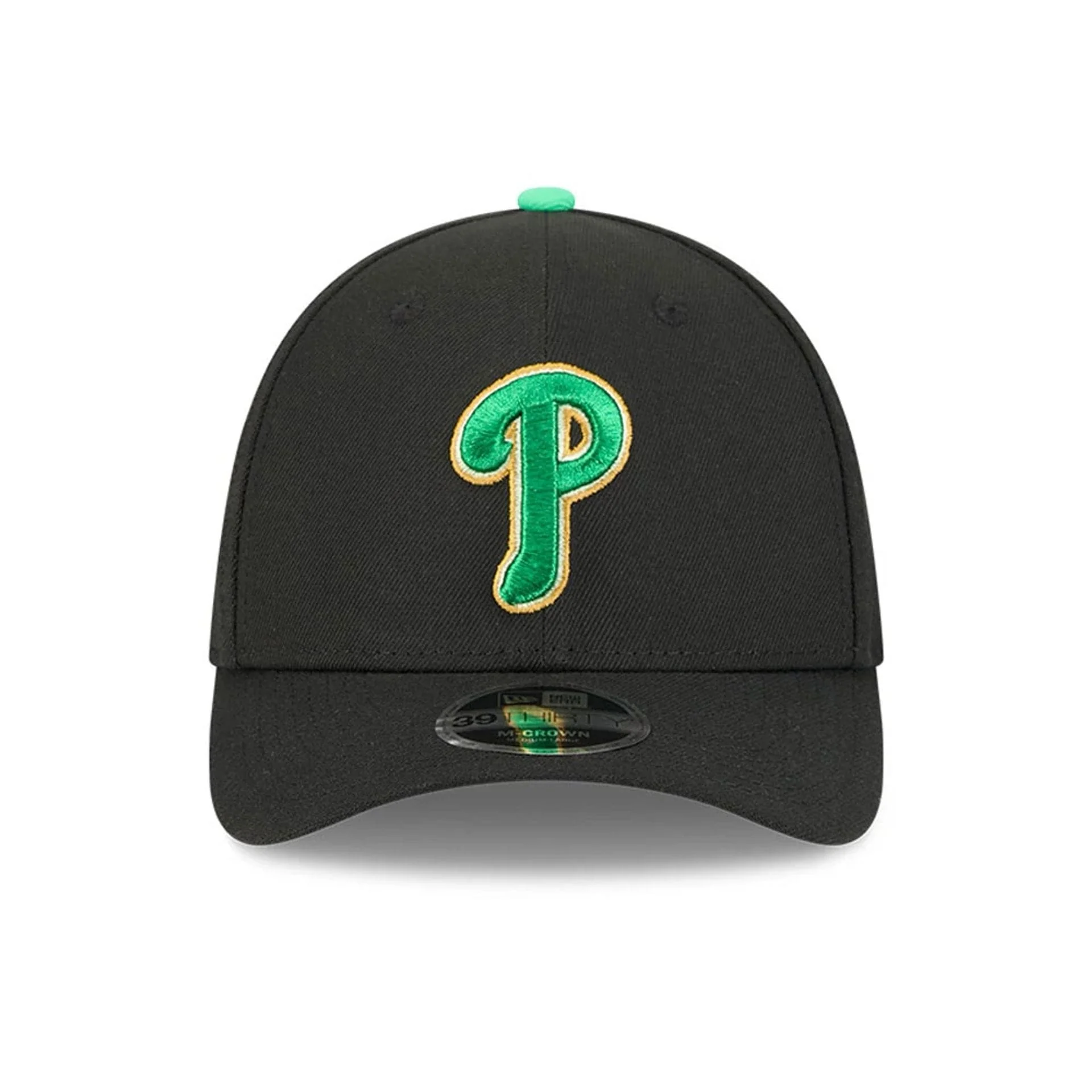 Phillies MLB Saint Patrick's Day Black 39THIRTY M-Crown A-Frame Stretch Fit Cap - Image 2