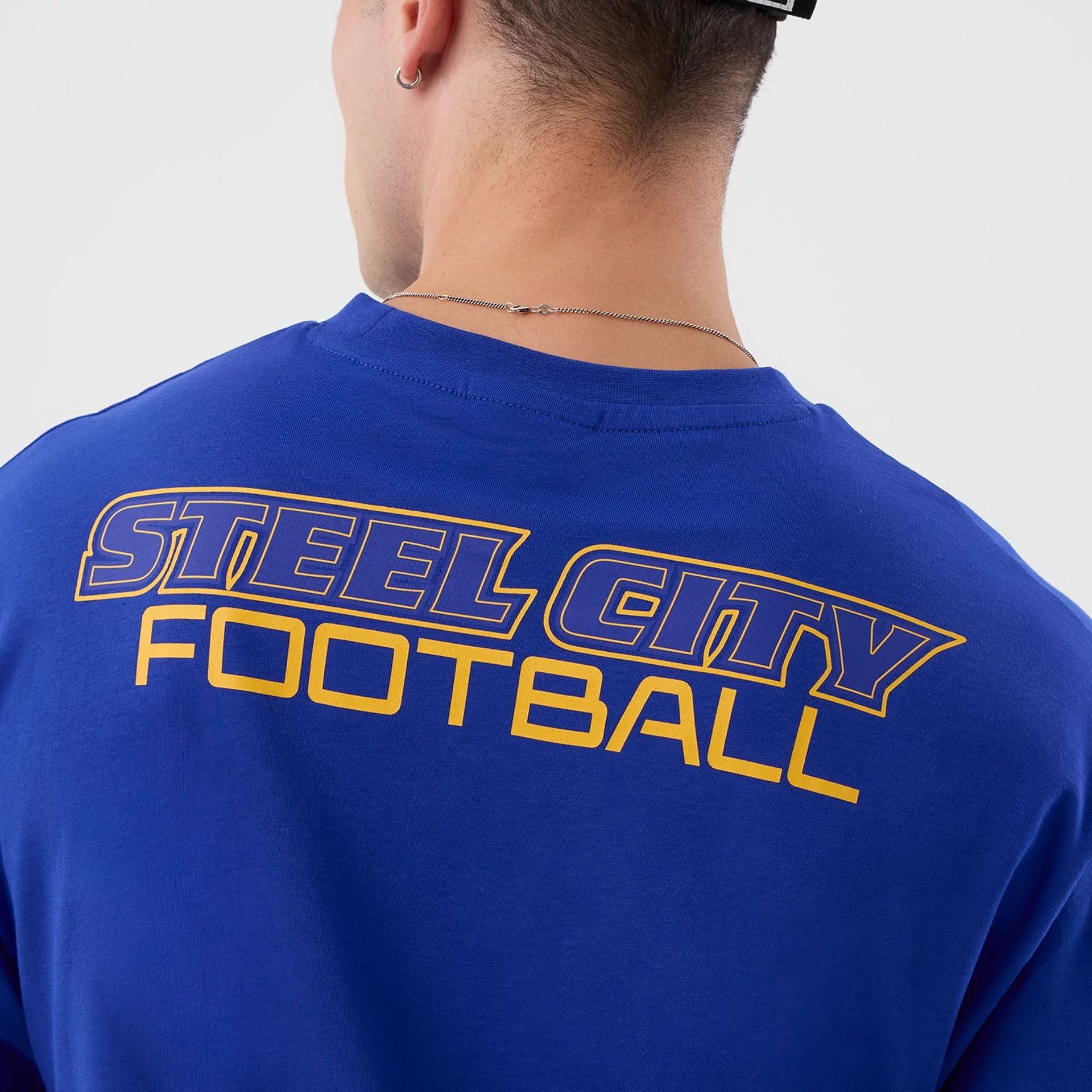 Pittsburgh Steelers NFL International Series Games Blue Oversized T-Shirt - Image 6