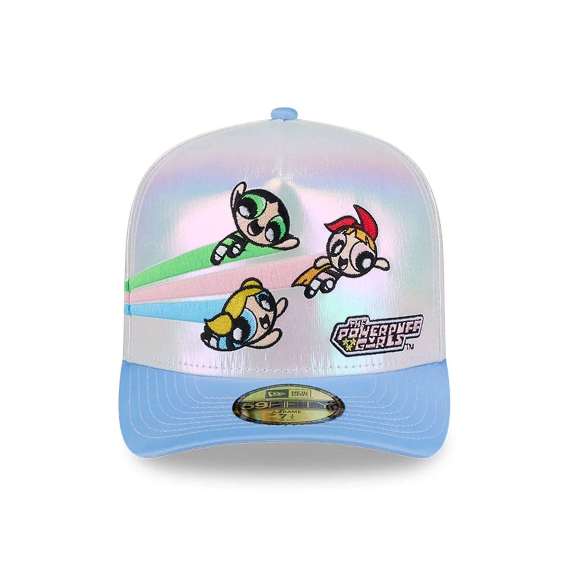 Power Puff Girls Character Graphic White 59FIFTY A-Frame Fitted Cap - Image 3