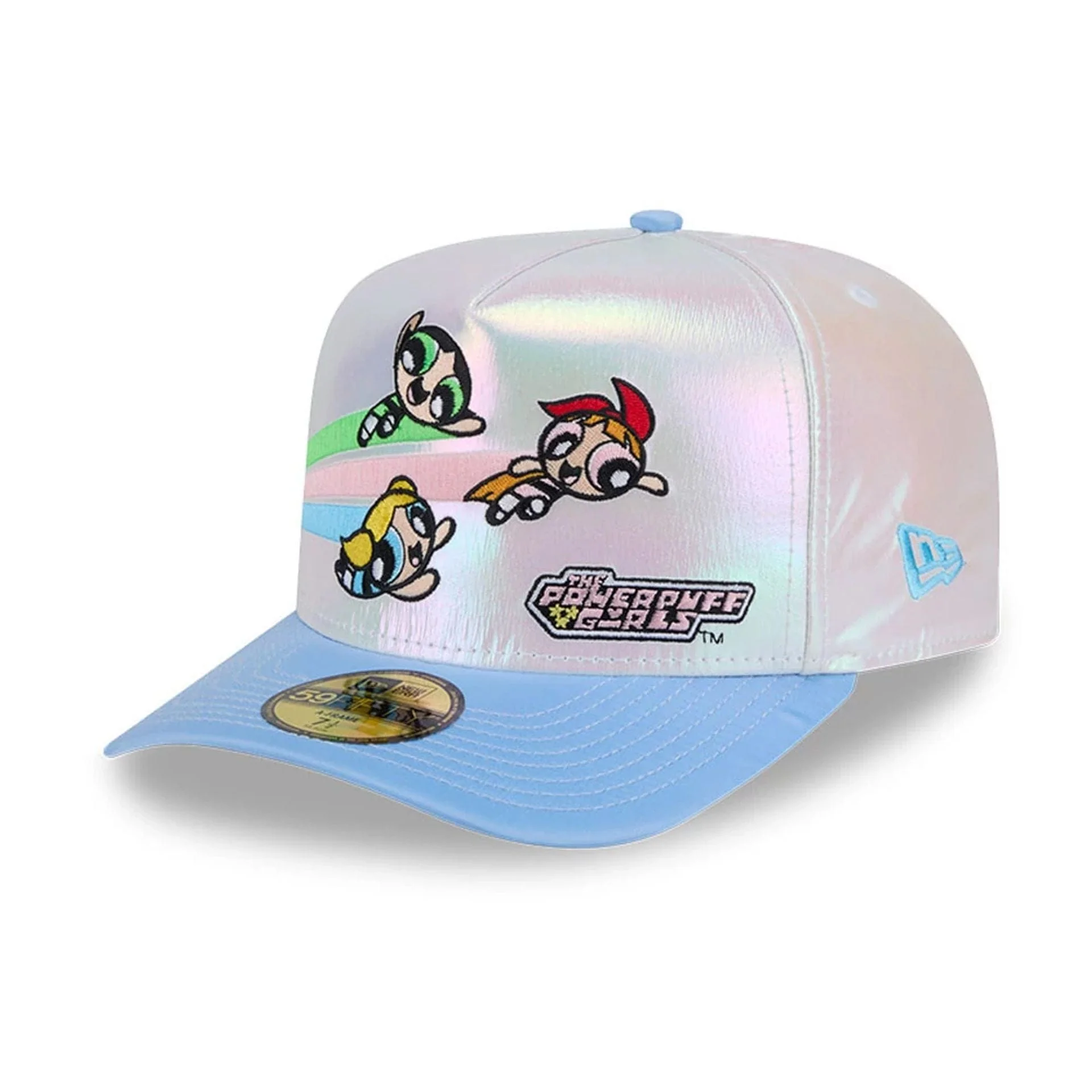Power Puff Girls Character Graphic White 59FIFTY A-Frame Fitted Cap - Image 4