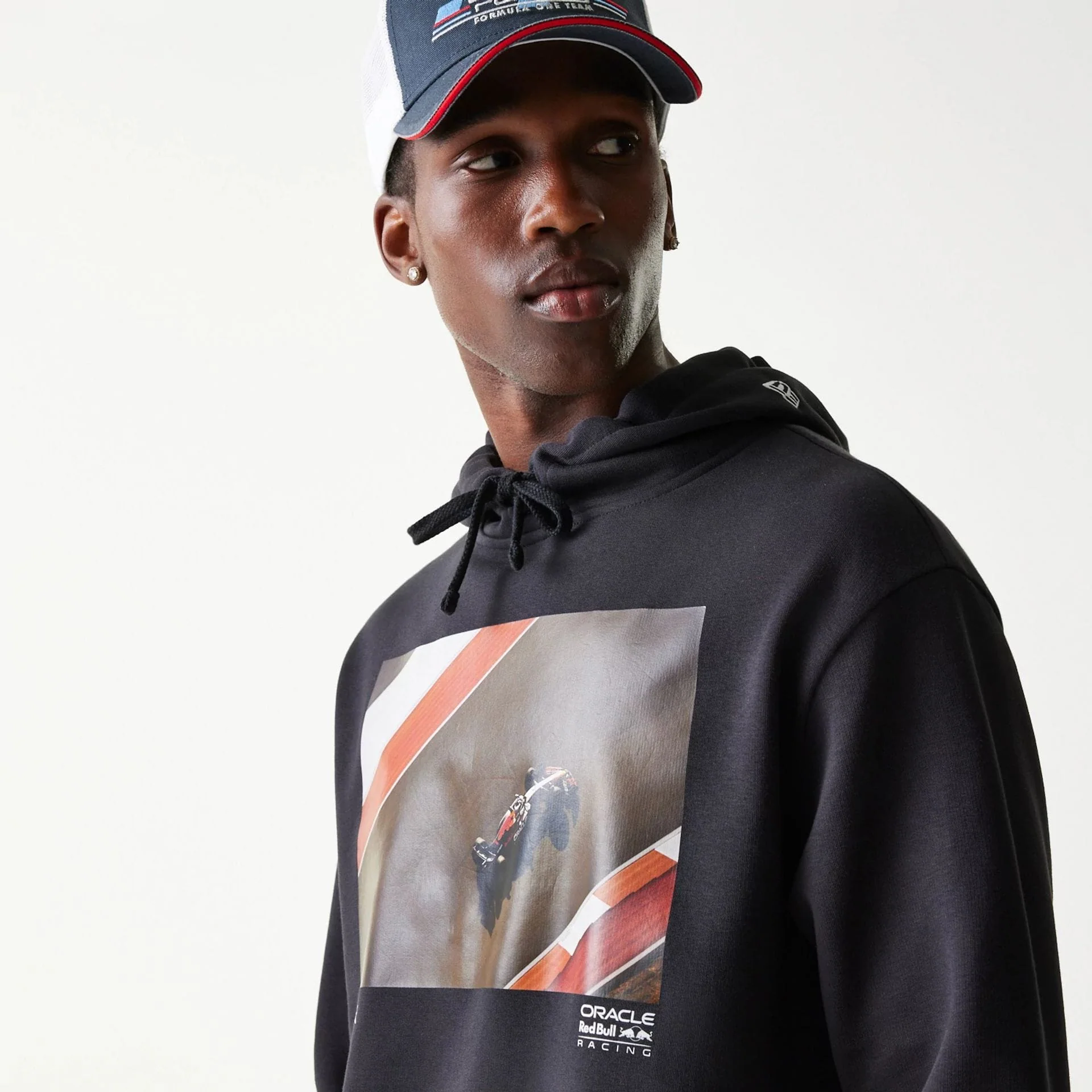 Red Bull Racing Black Oversized Pullover Hoodie - Image 3