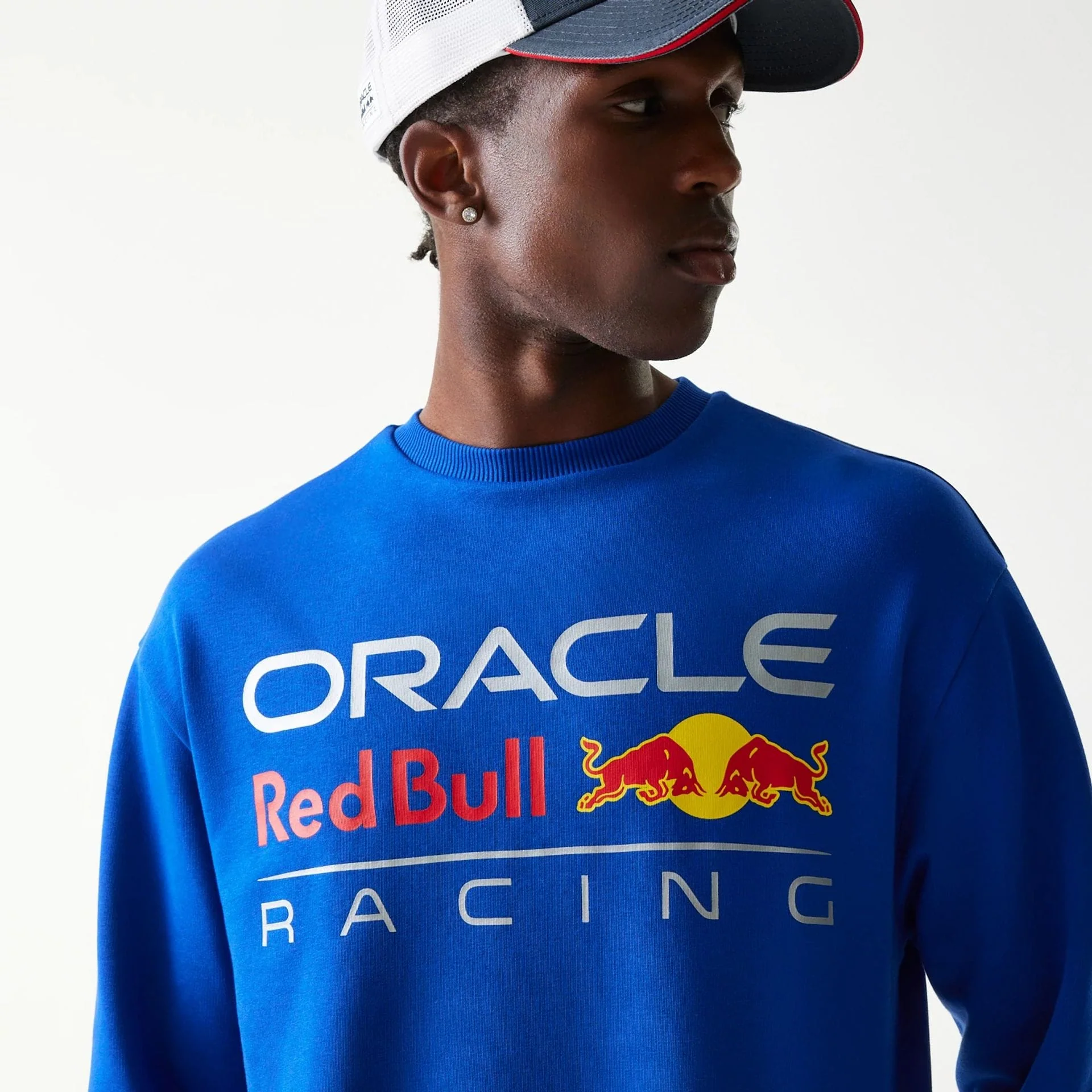 Red Bull Racing Blue Oversized Crew Neck Sweater - Image 4
