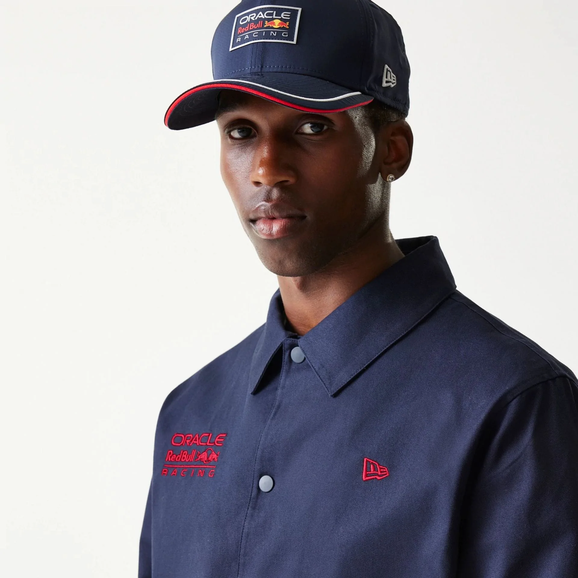 Red Bull Racing Dark Blue Oversized Coach Jacket - Image 5
