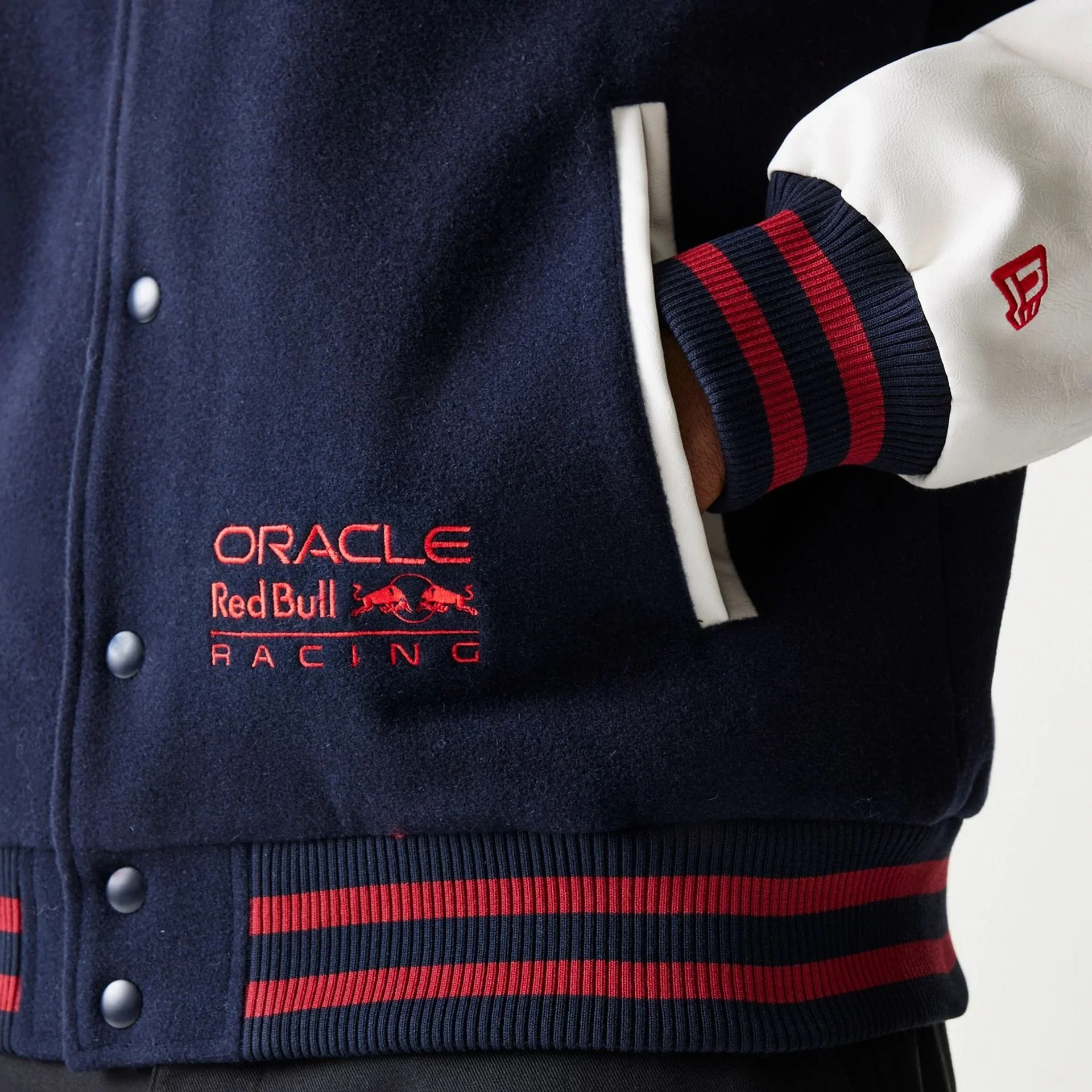Red Bull Racing Dark Blue Varsity Jacket - Image 4