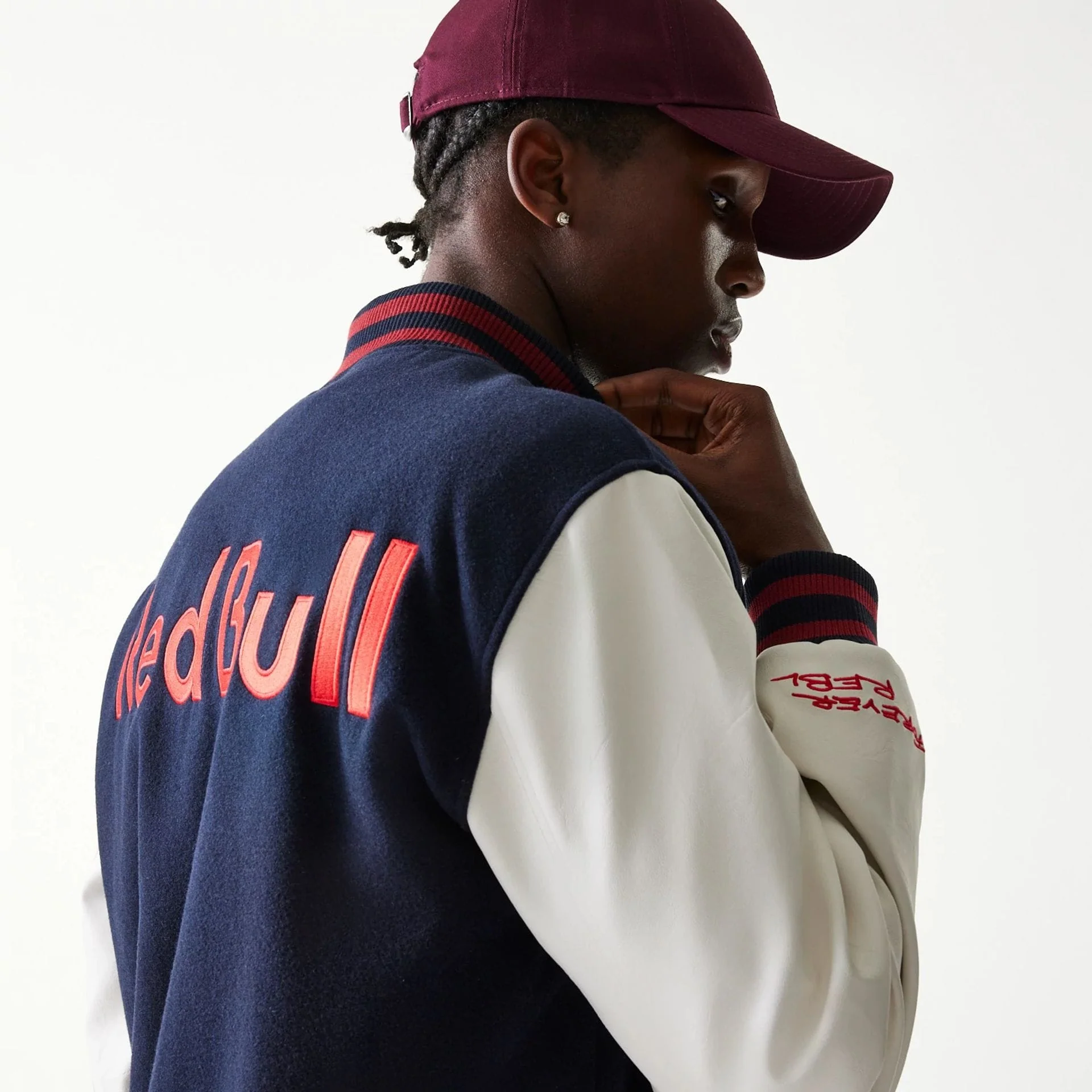 Red Bull Racing Dark Blue Varsity Jacket - Image 6