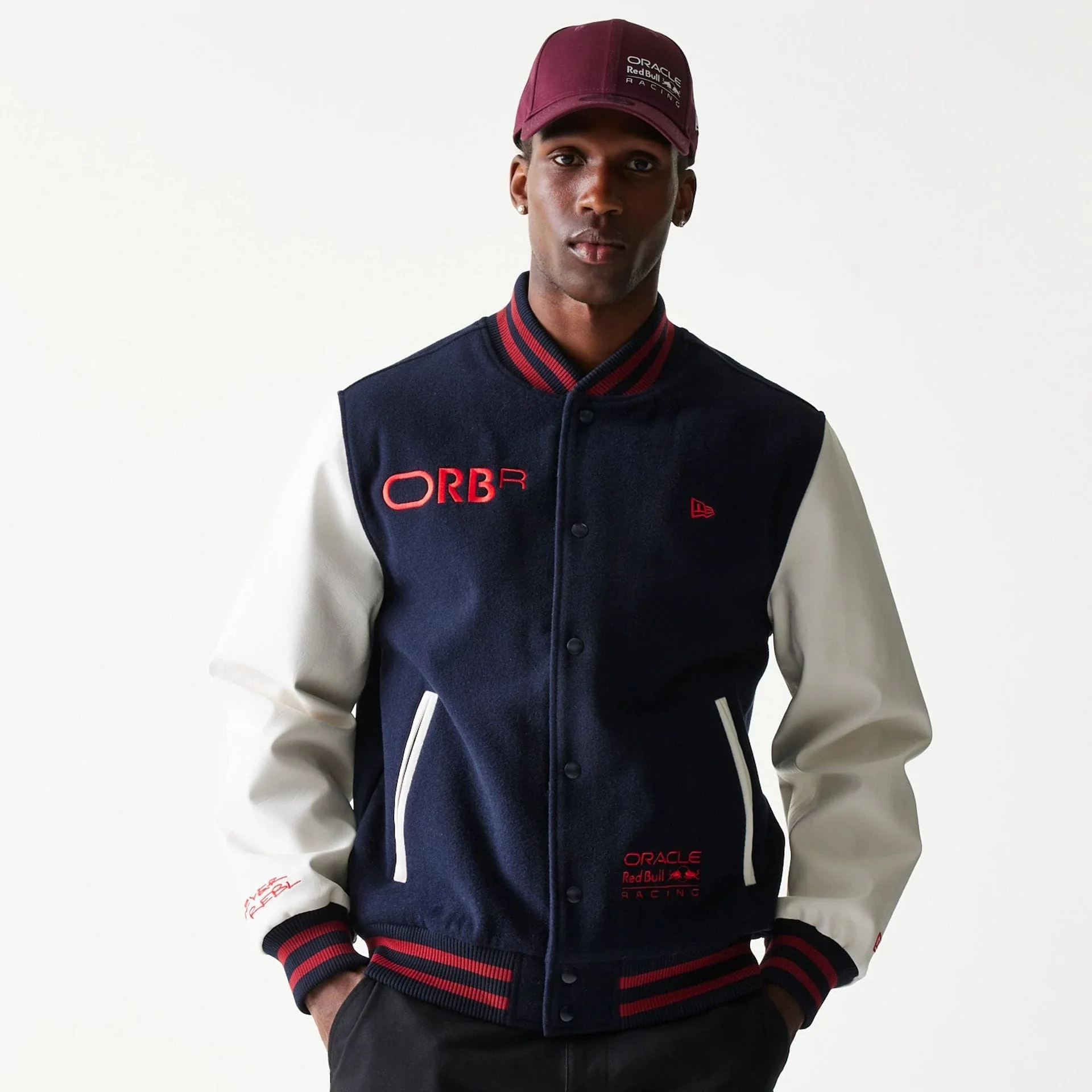 Red Bull Racing Dark Blue Varsity Jacket - Image 8